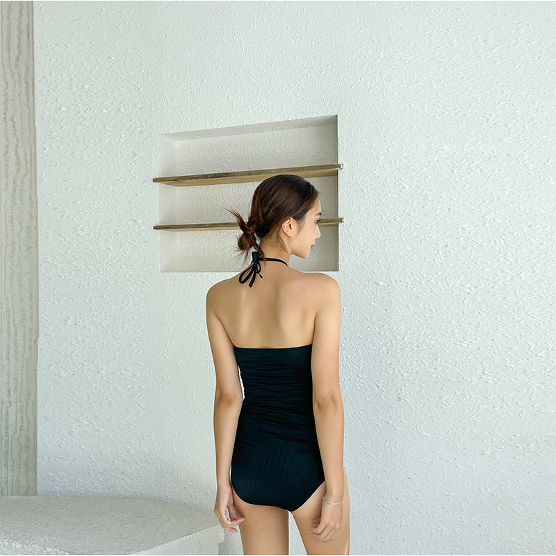 Gathered Bandeau One-Piece Swimsuit