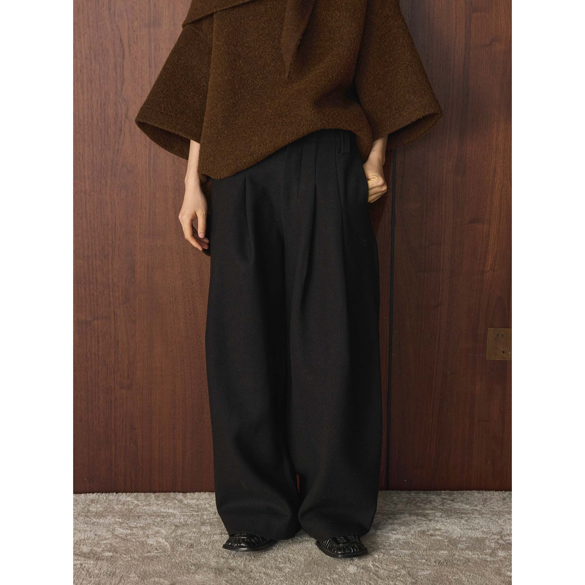 Architectural Wool Wide Pants
