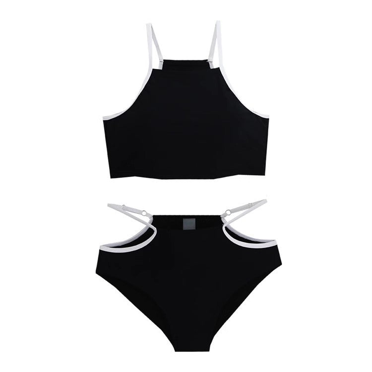 Cutout Contrast Bikini Set