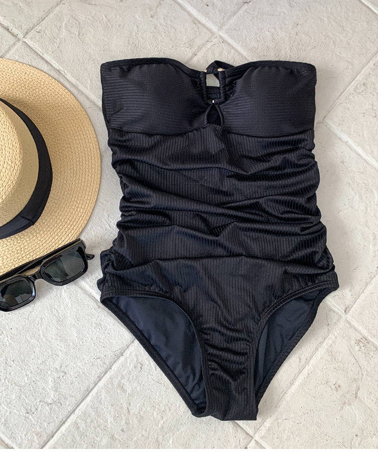Gathered Bandeau One-Piece Swimsuit