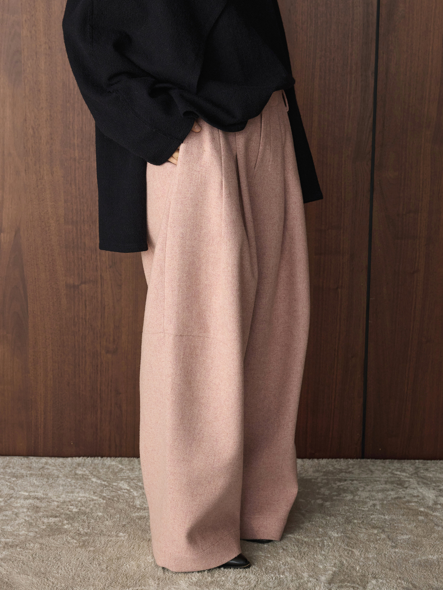 Architectural Wool Wide Pants