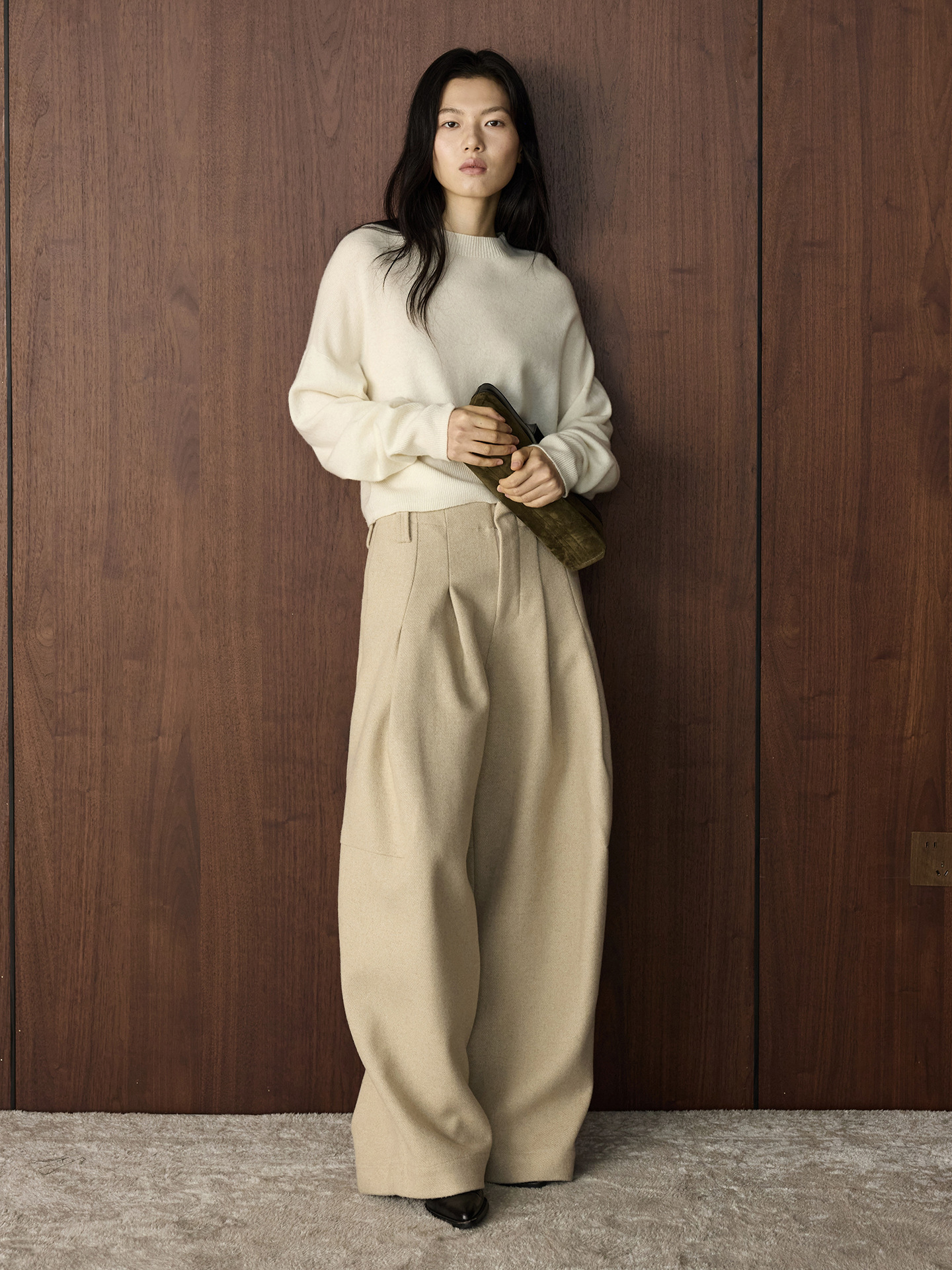 Architectural Wool Wide Pants