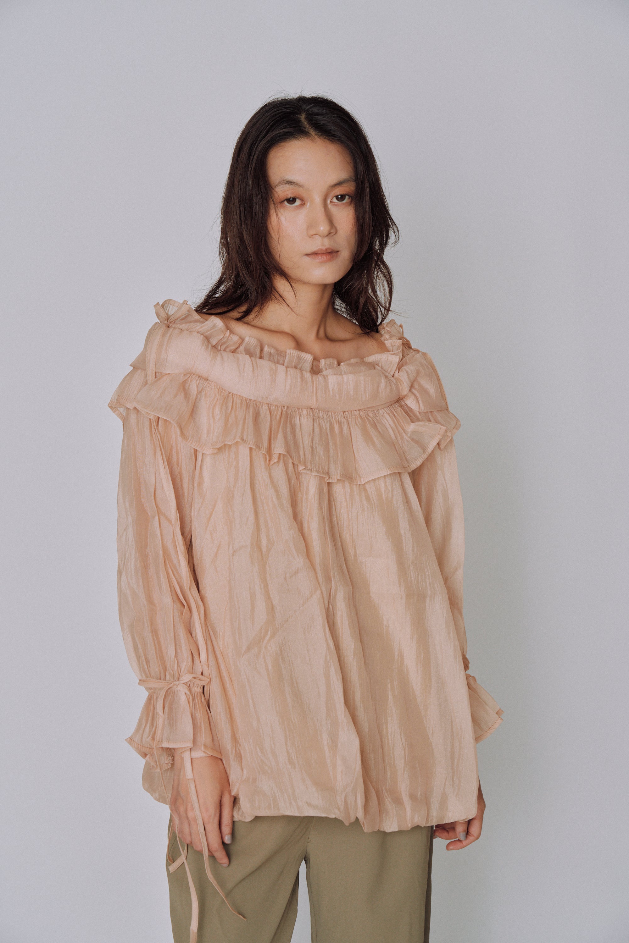 Cloud Ruffle Off-Shoulder Blouse