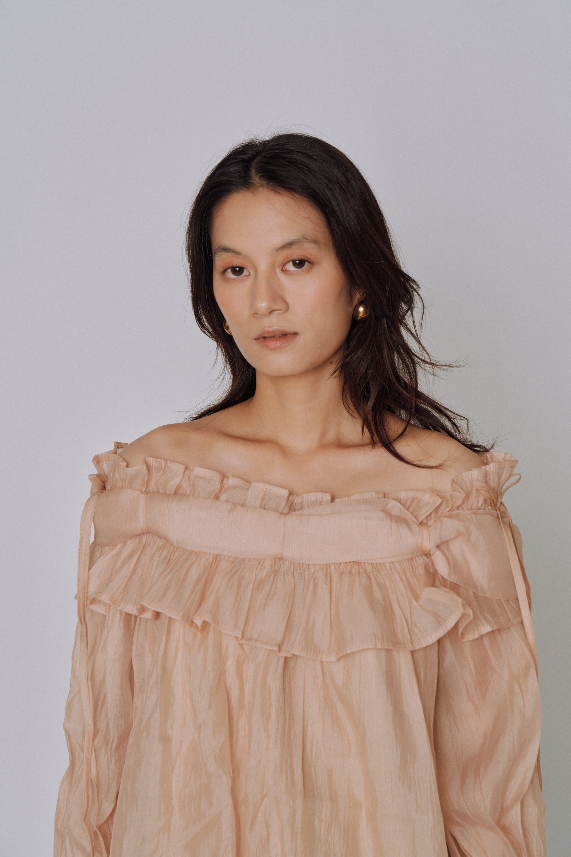 Cloud Ruffle Off-Shoulder Blouse