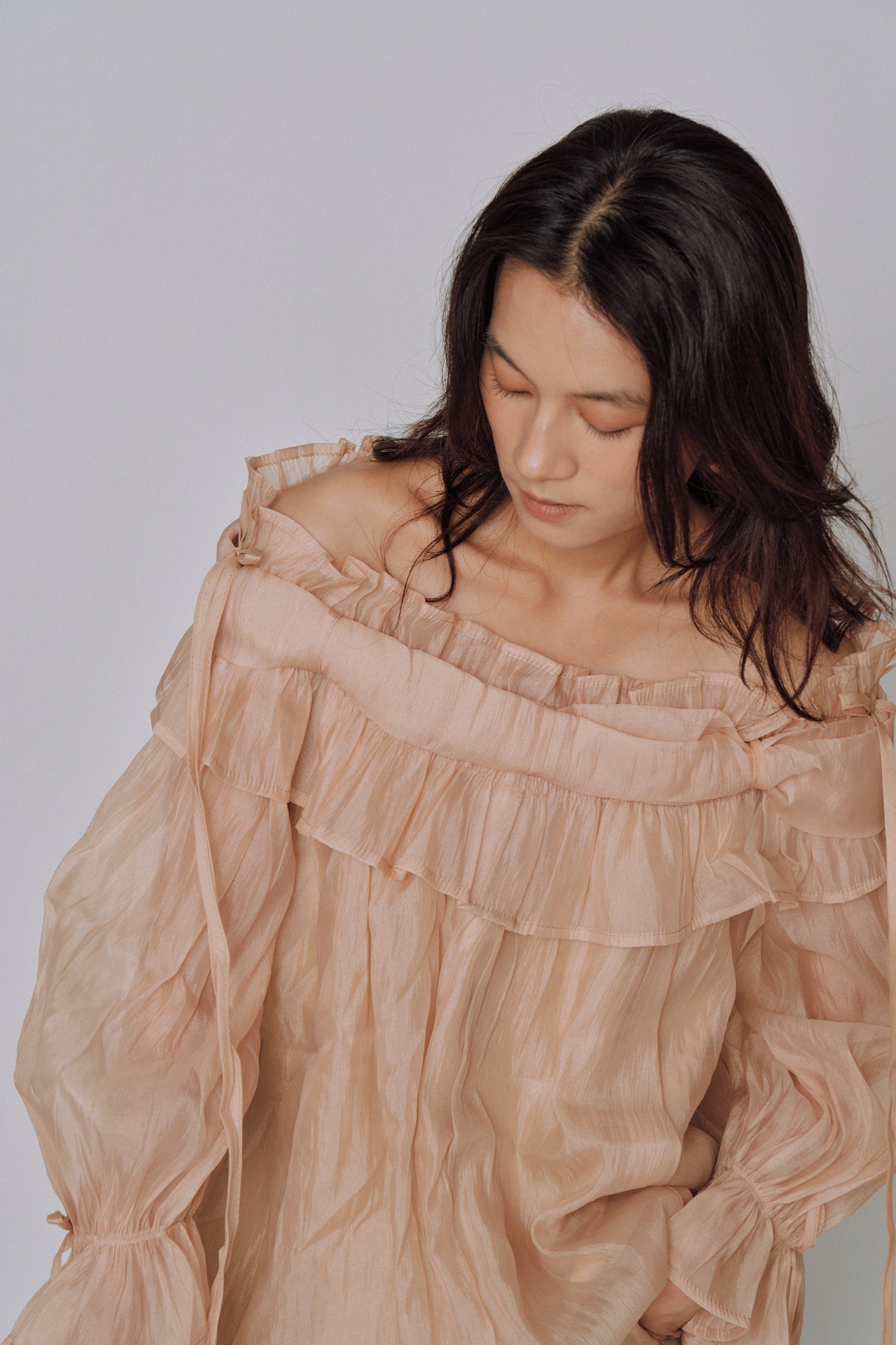 Cloud Ruffle Off-Shoulder Blouse
