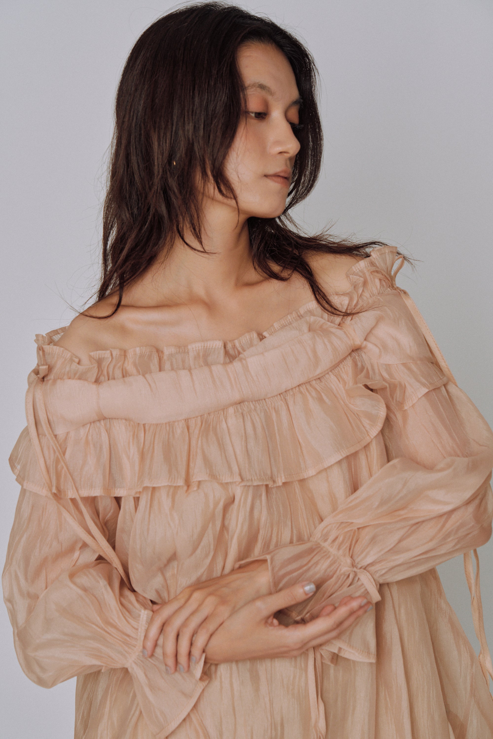 Cloud Ruffle Off-Shoulder Blouse