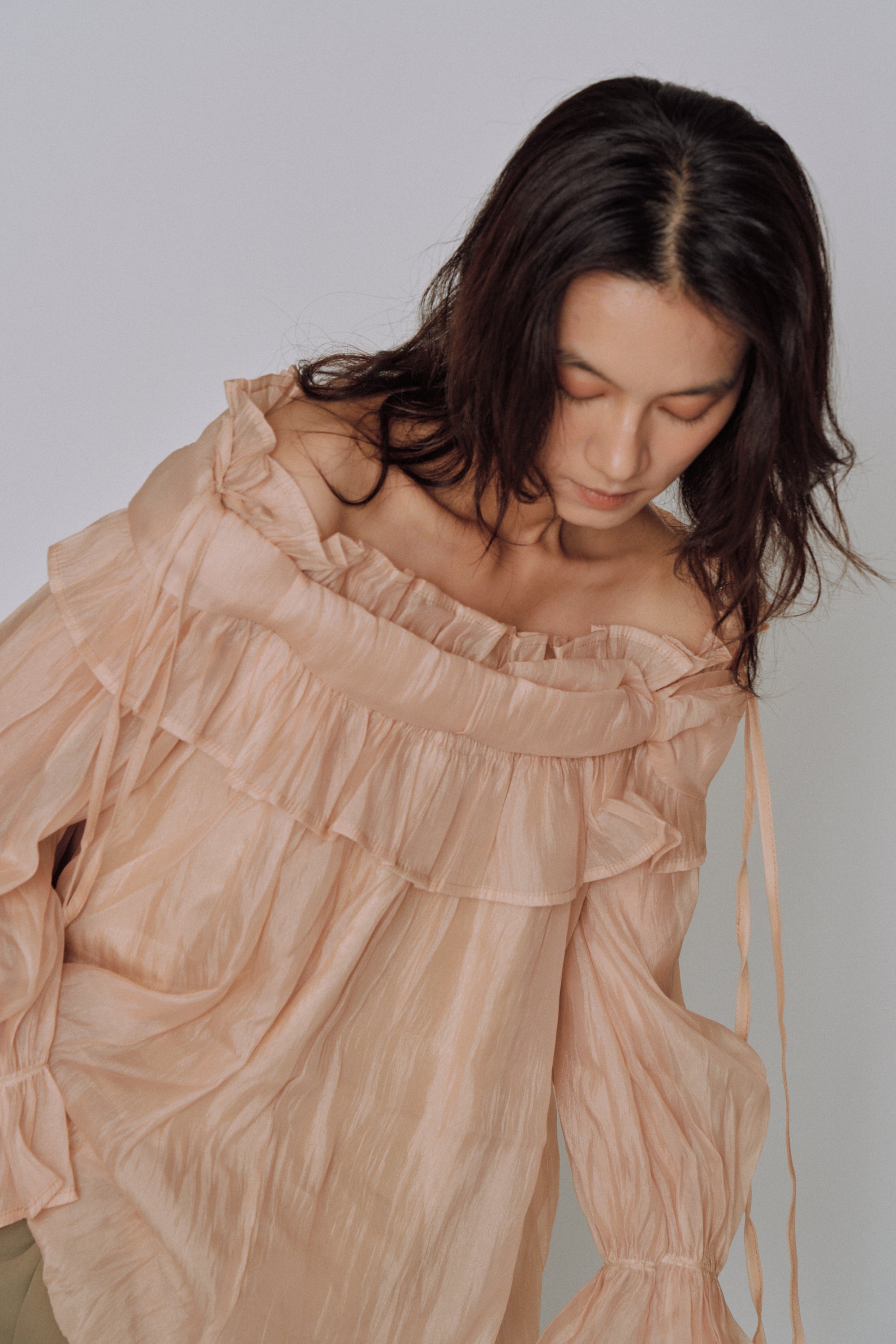 Cloud Ruffle Off-Shoulder Blouse