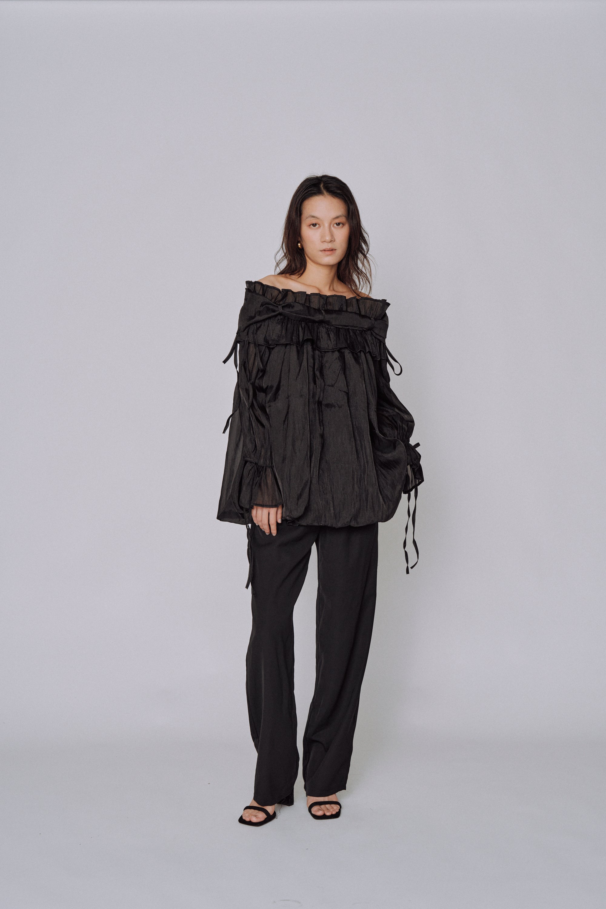Cloud Ruffle Off-Shoulder Blouse