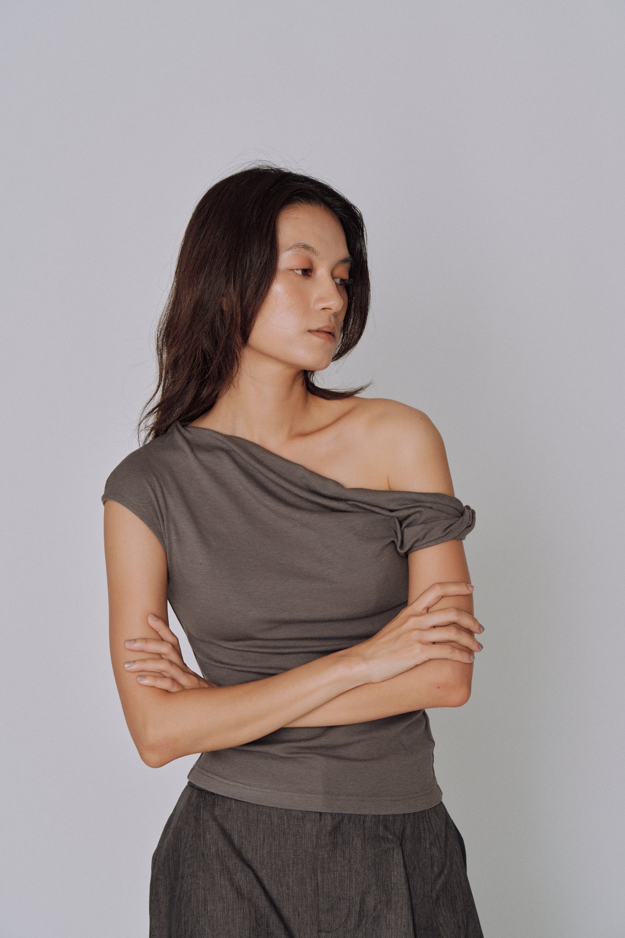 Asymmetry Drape Top