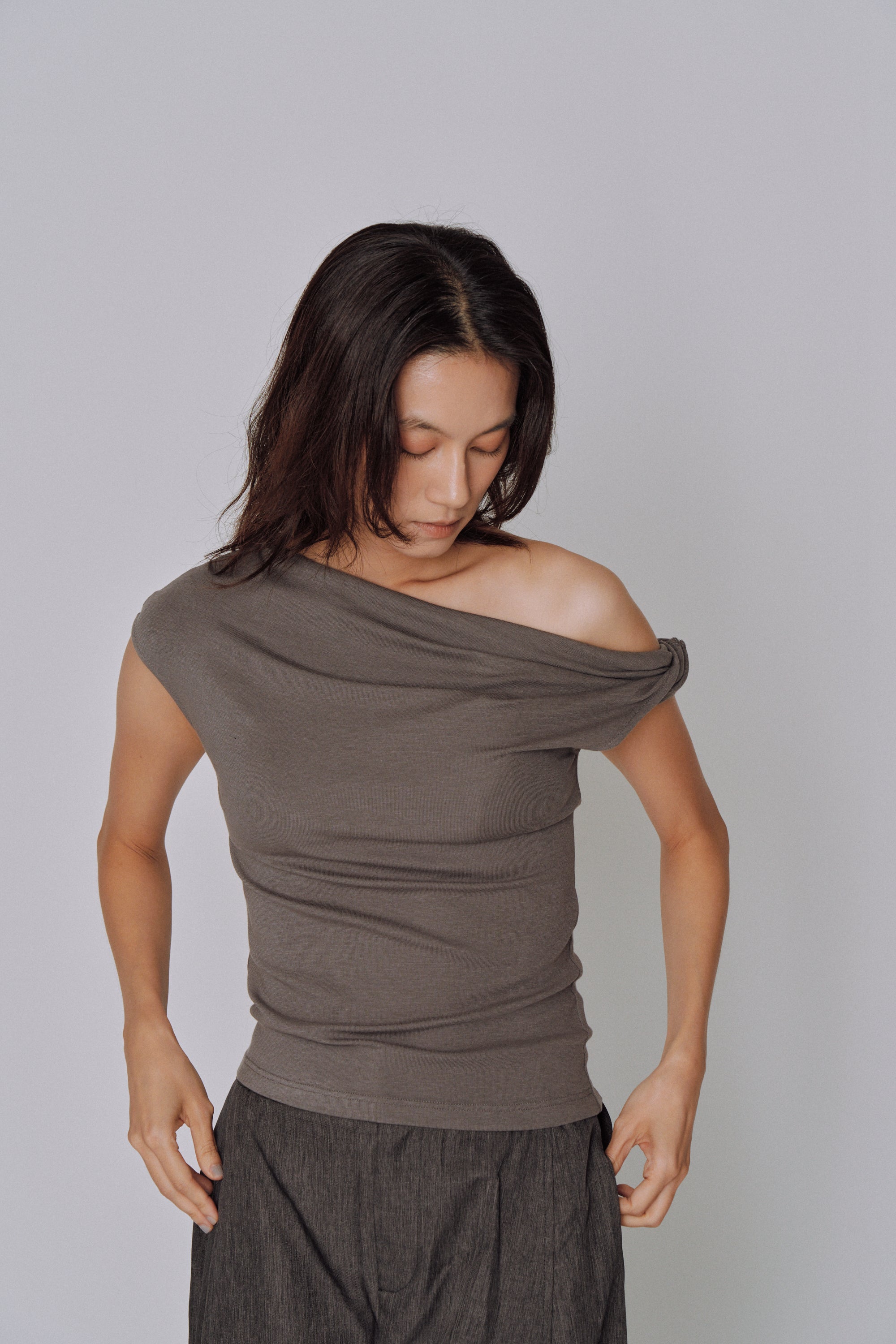 Asymmetry Drape Top