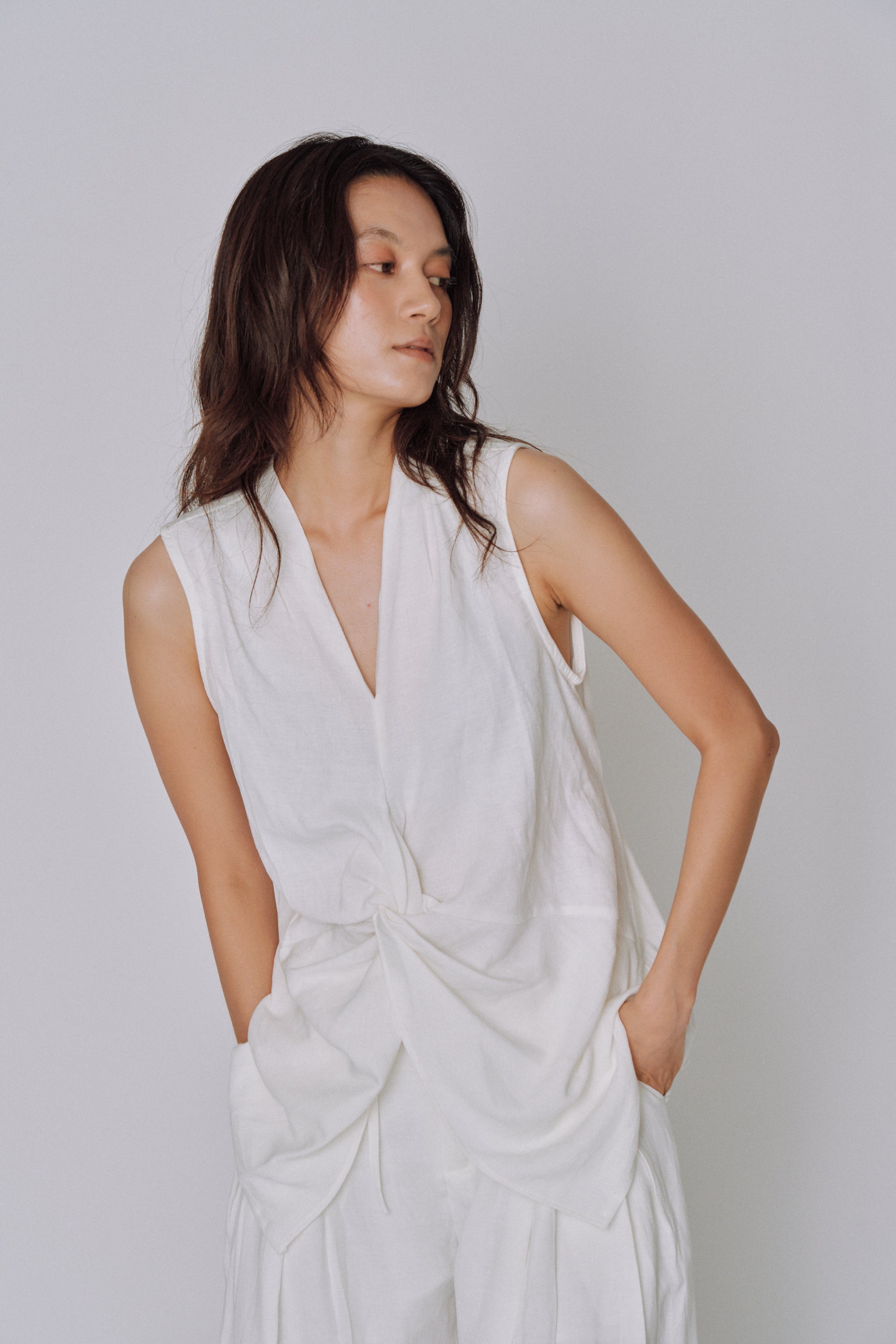 Twist Front Linen Set