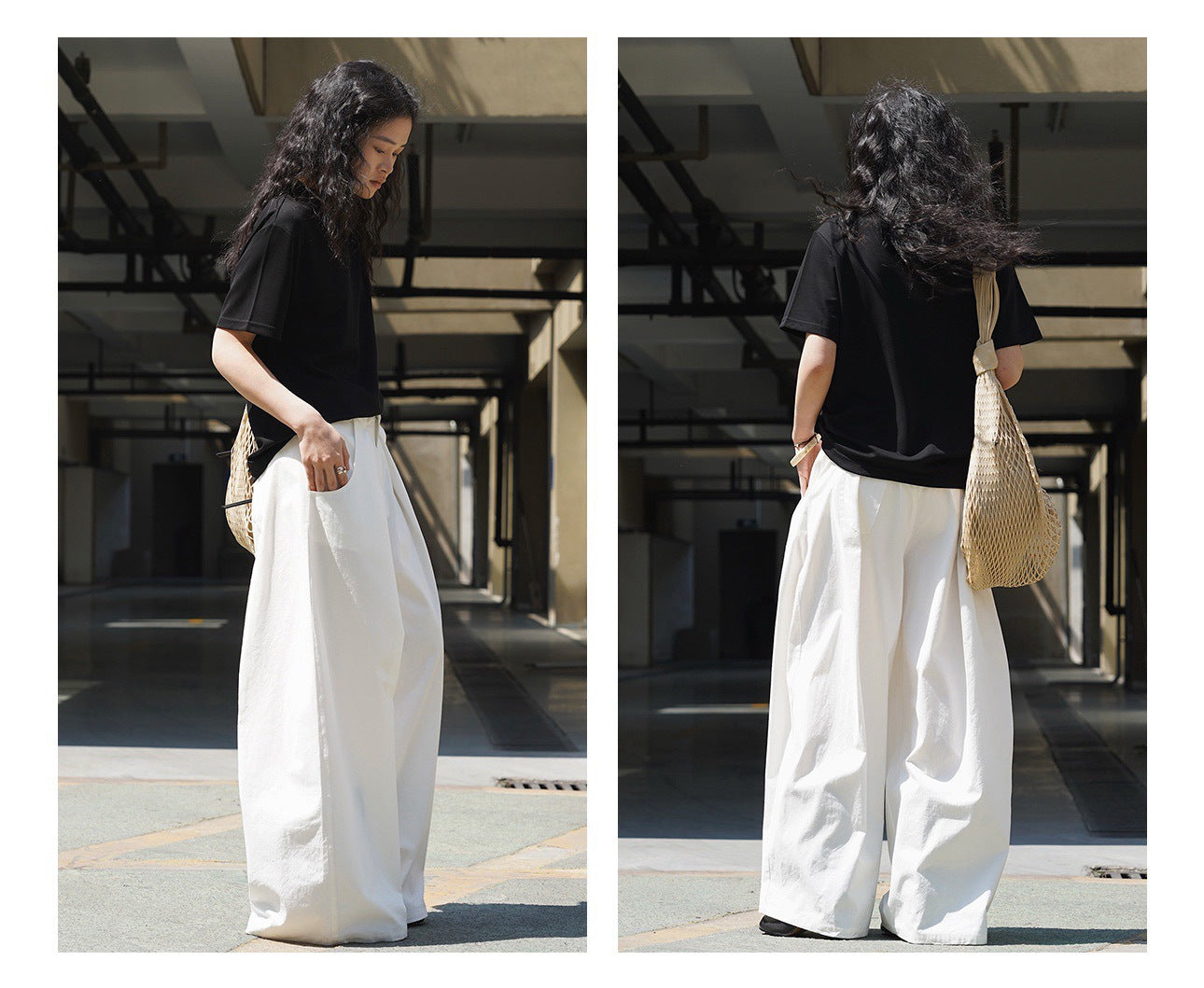 Ultra Wide High-Waist Tuck Pants