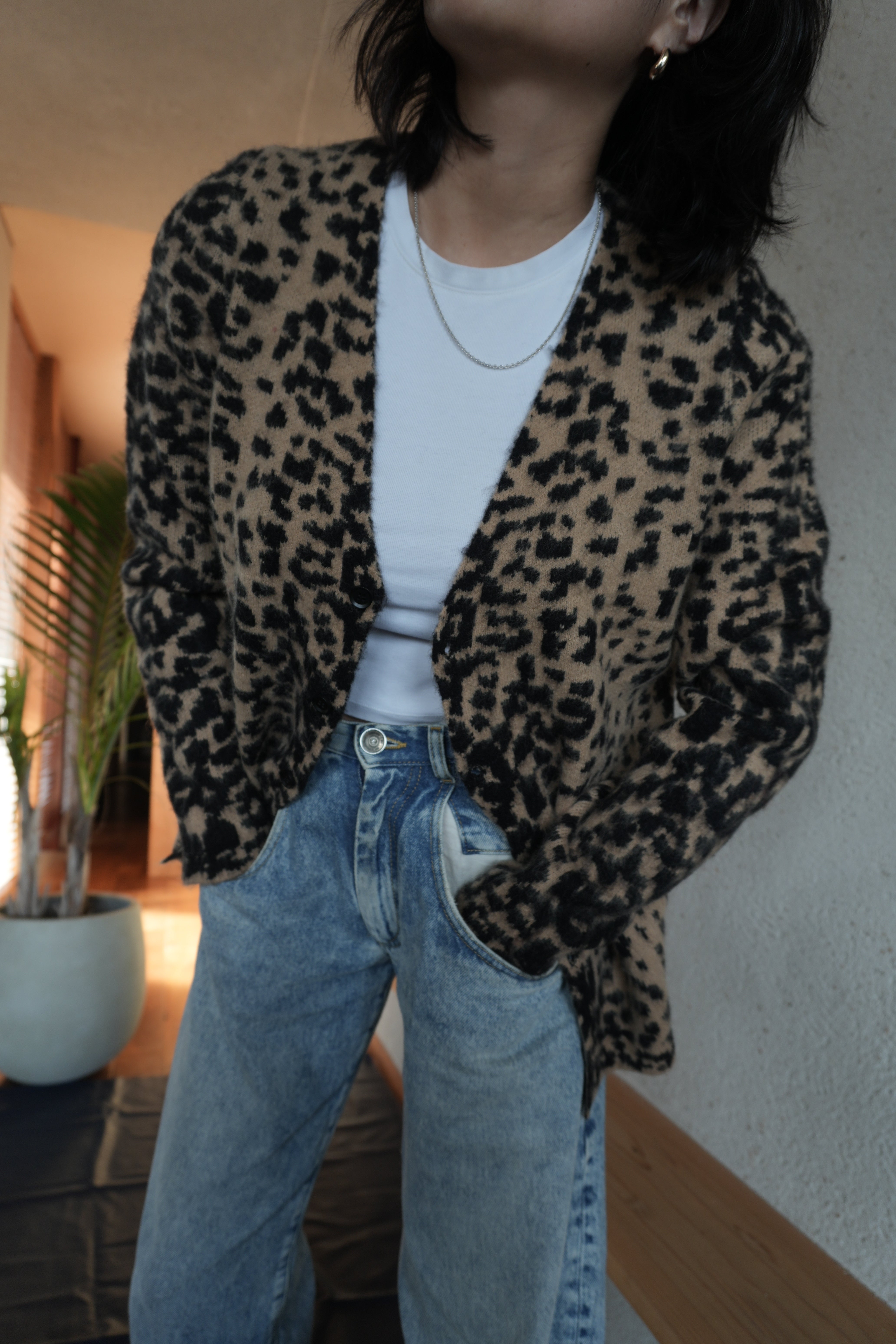 Urban Leopard Jacquard Cardigan