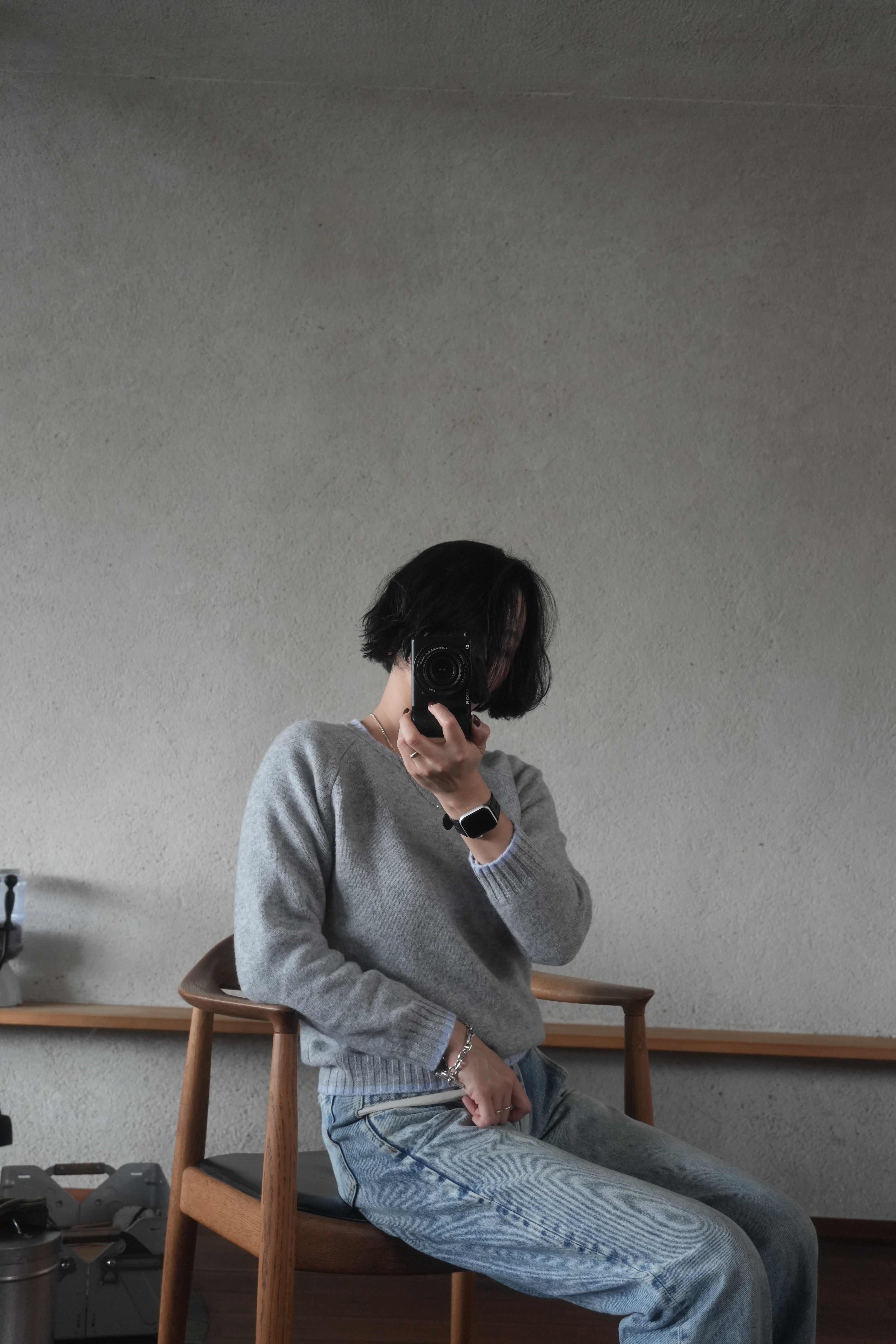 Contrast Edge Mohair Knit