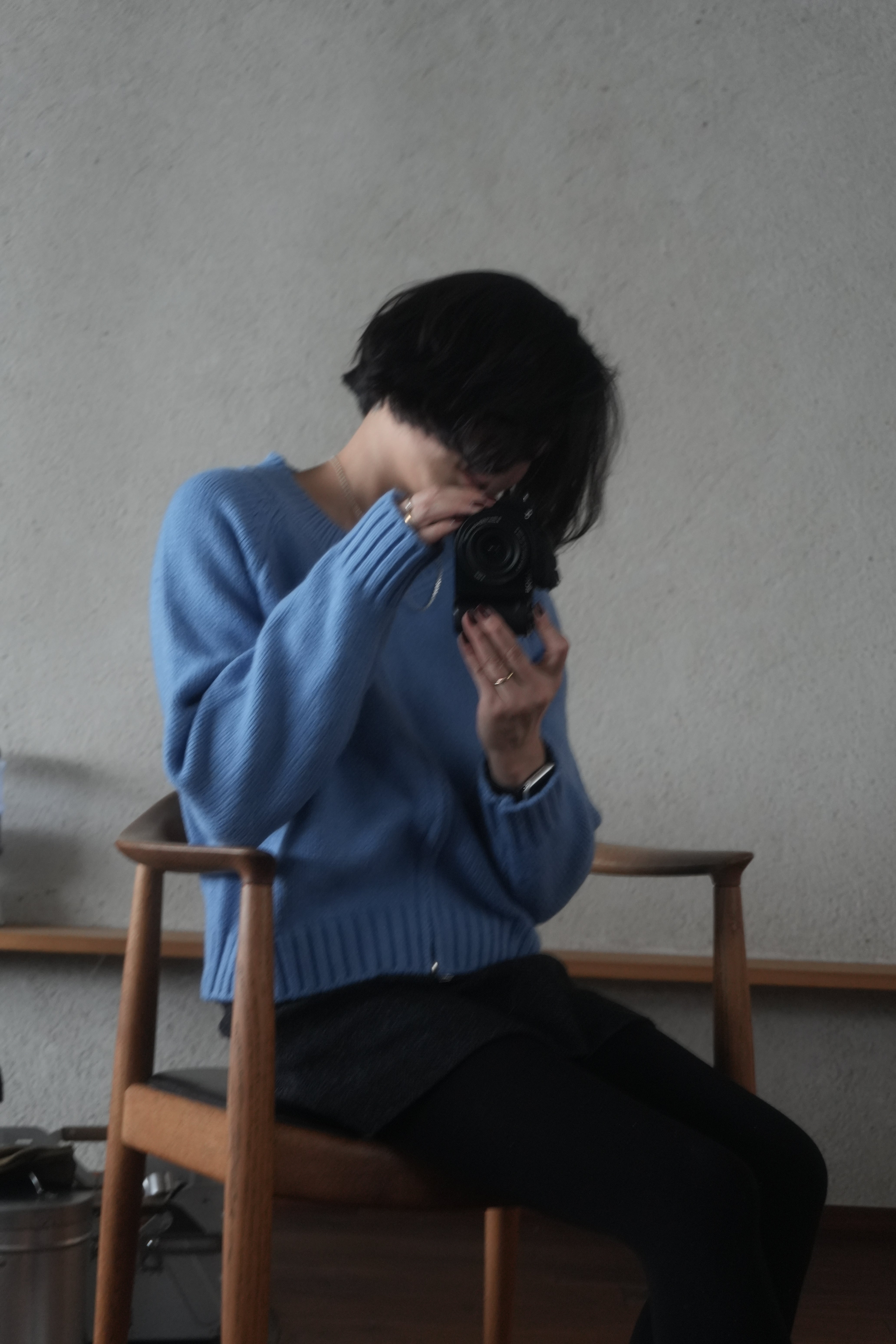 Blue zip knit
