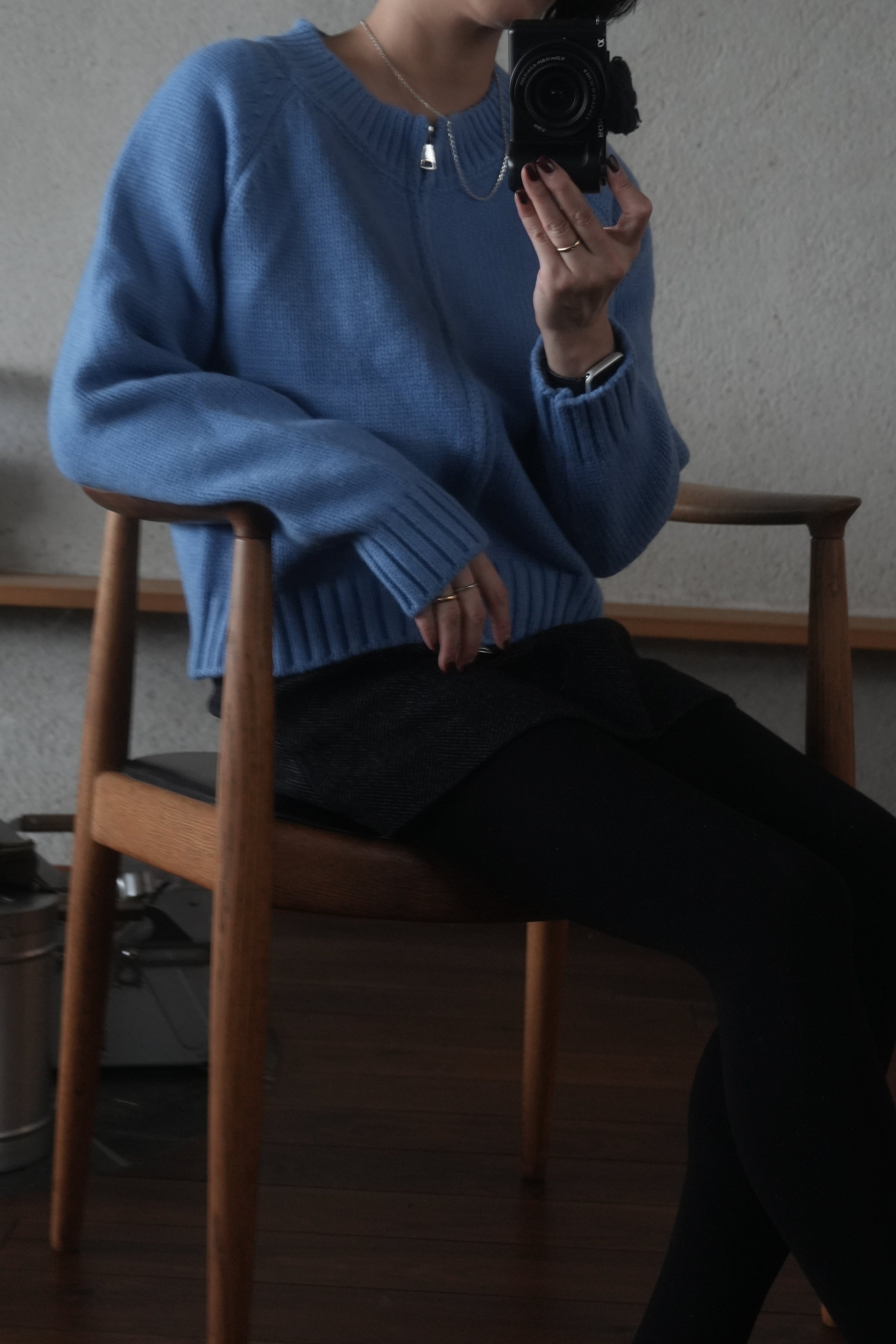 Blue zip knit