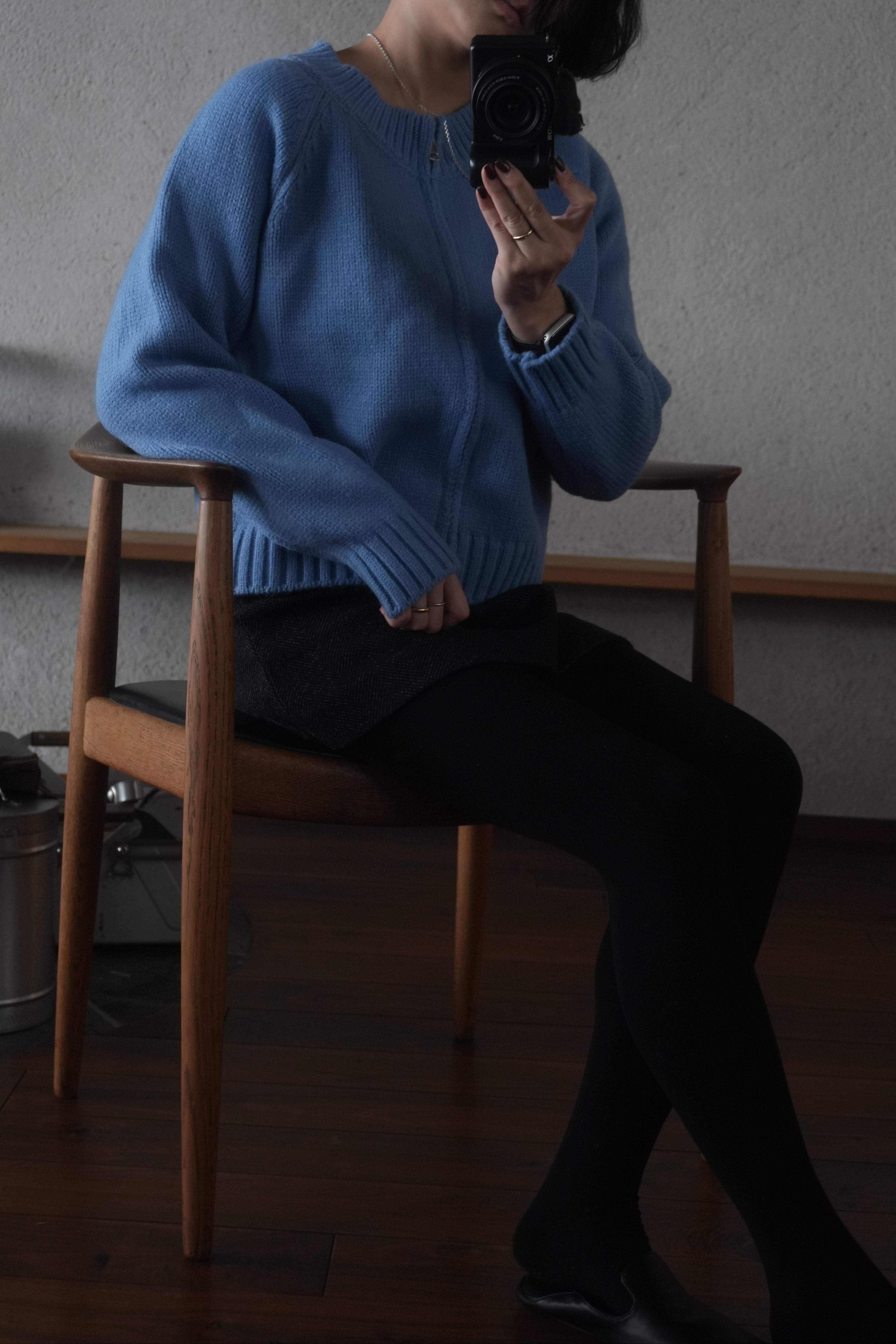 Blue zip knit
