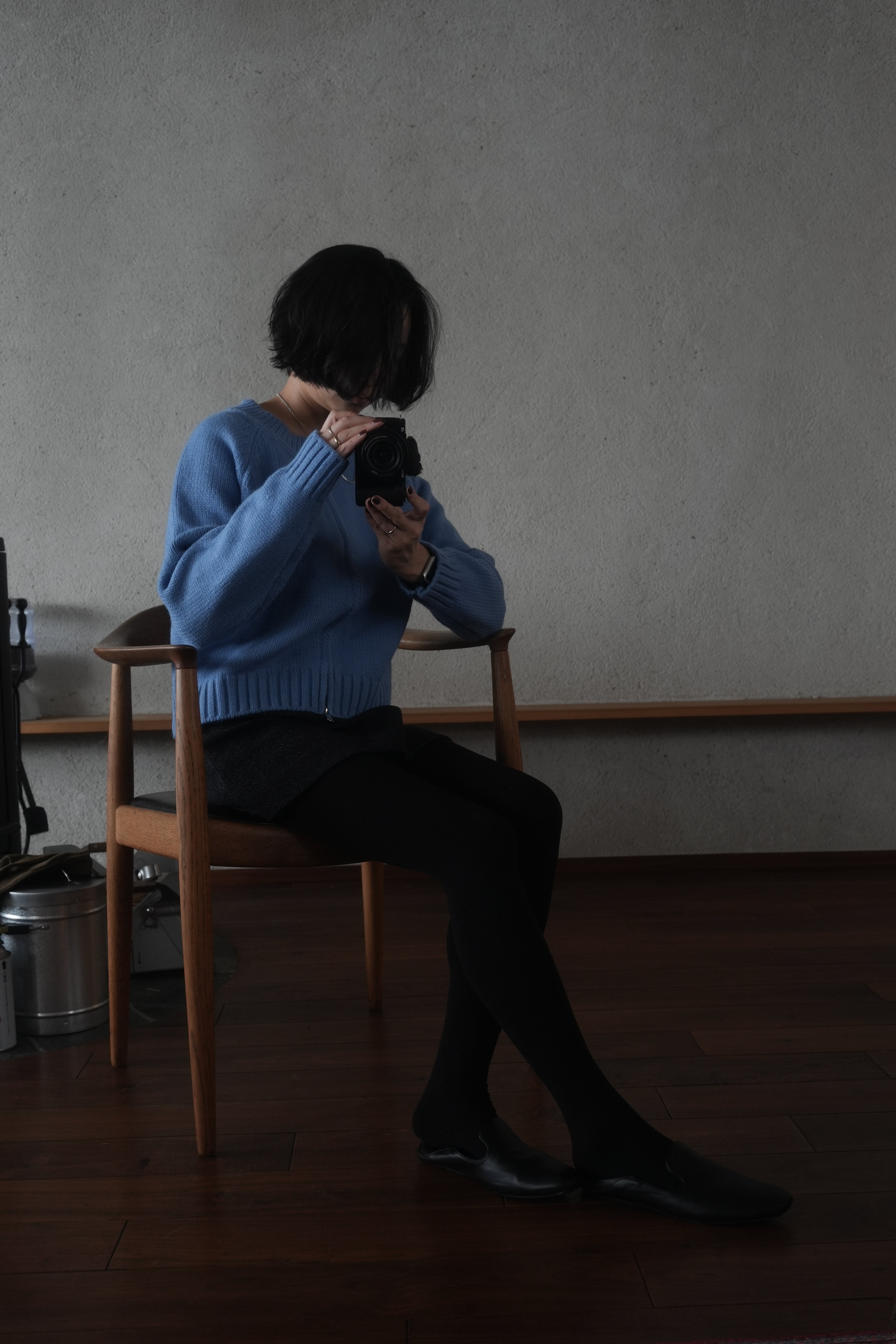Blue zip knit