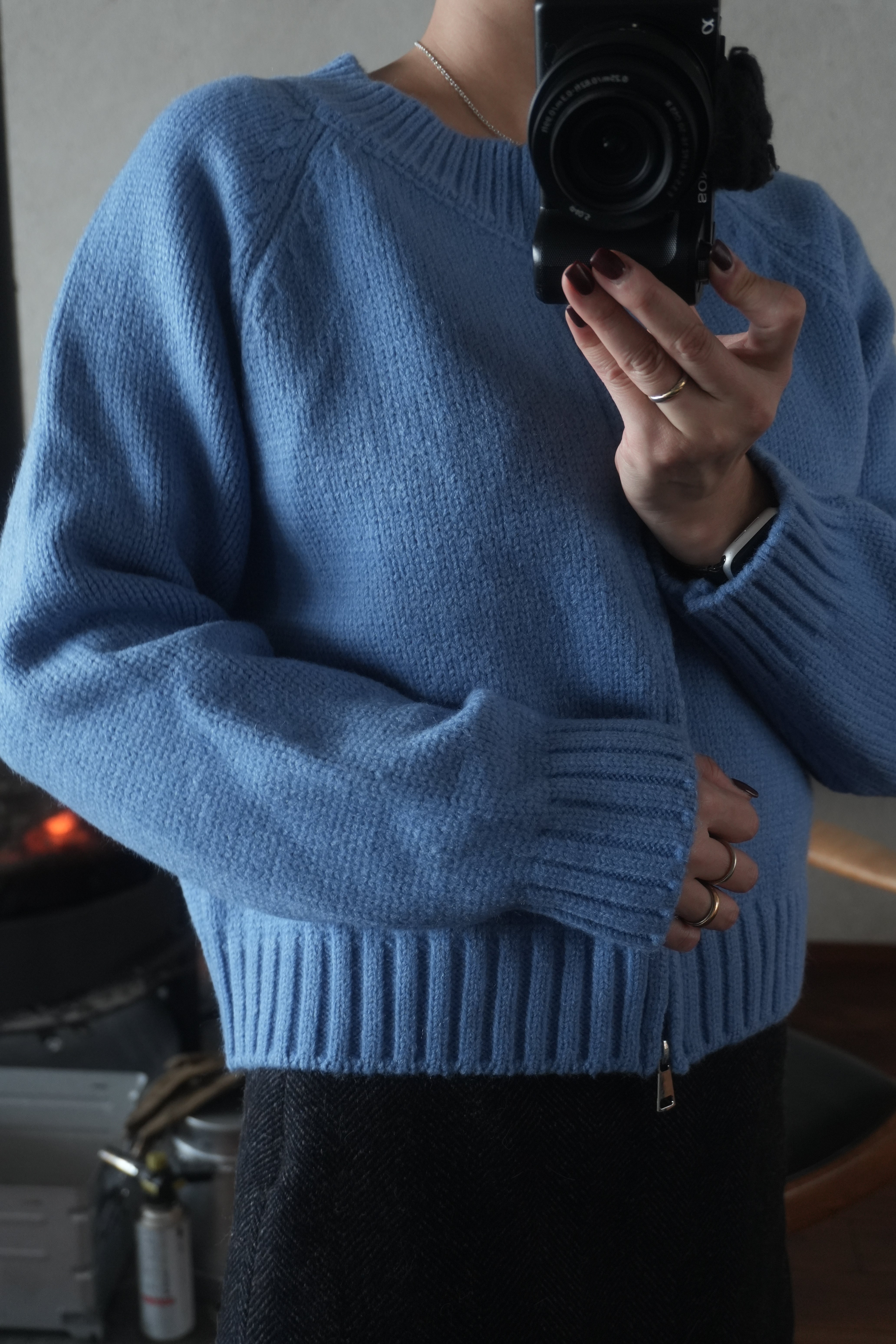 Blue zip knit