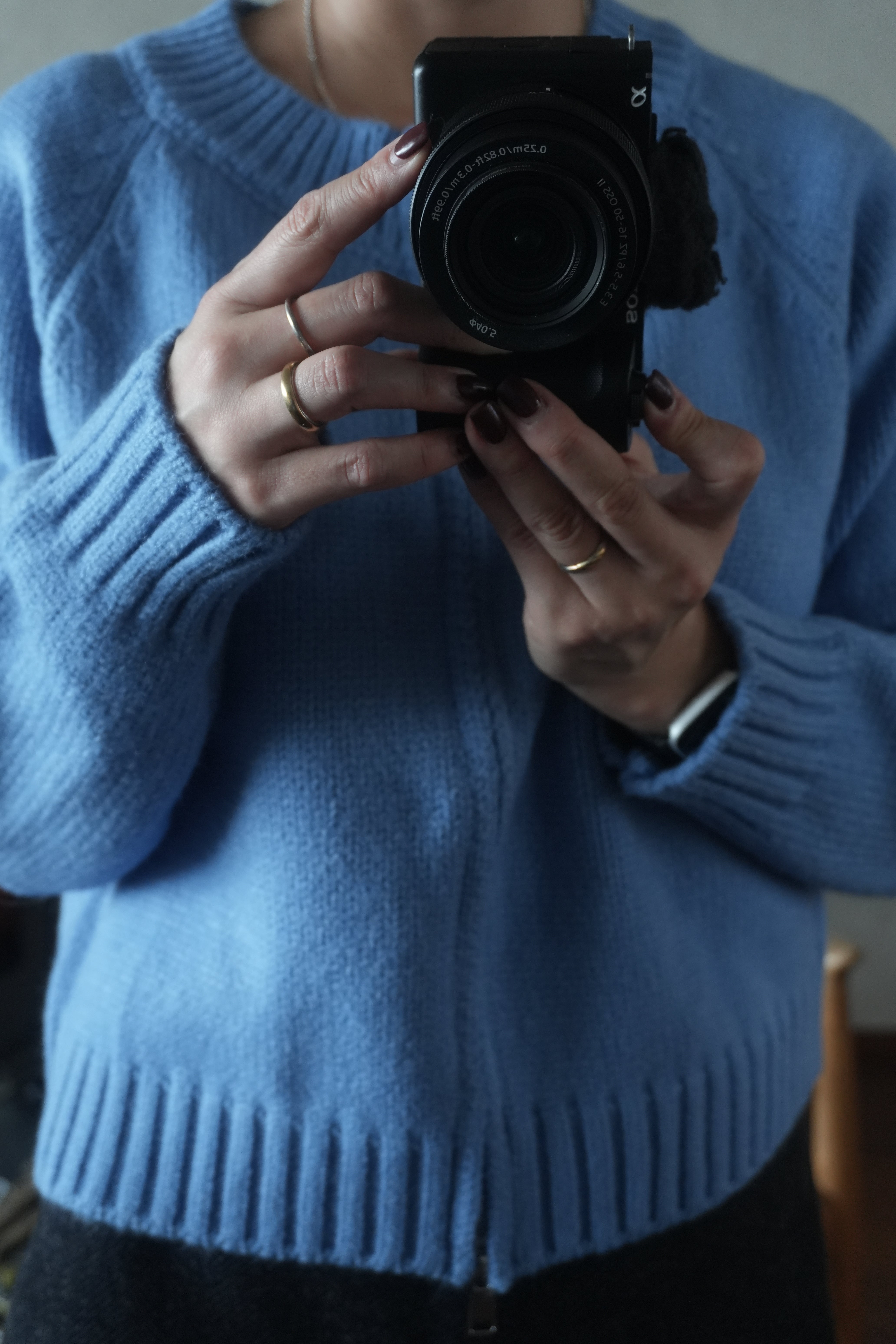 Blue zip knit