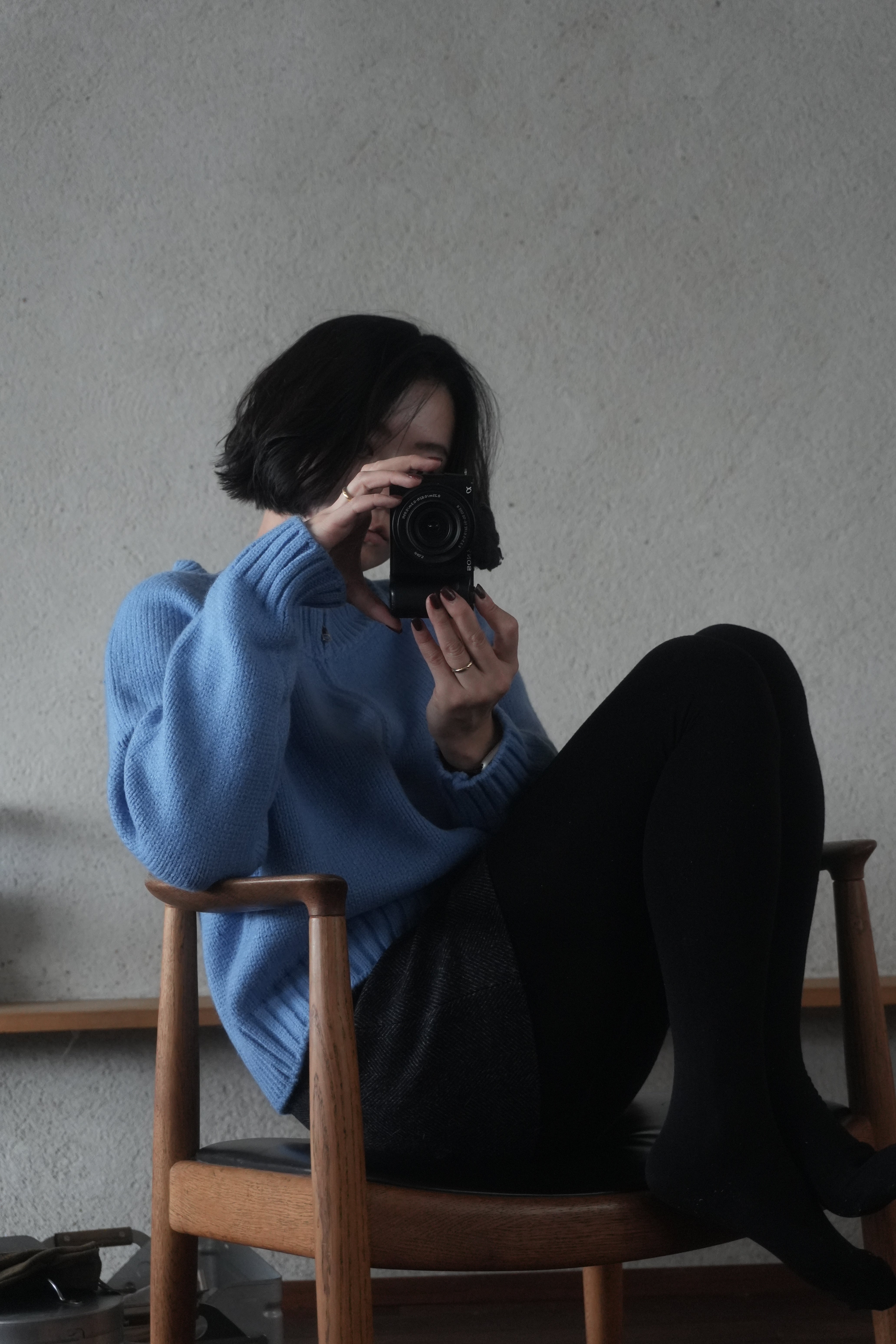 Blue zip knit