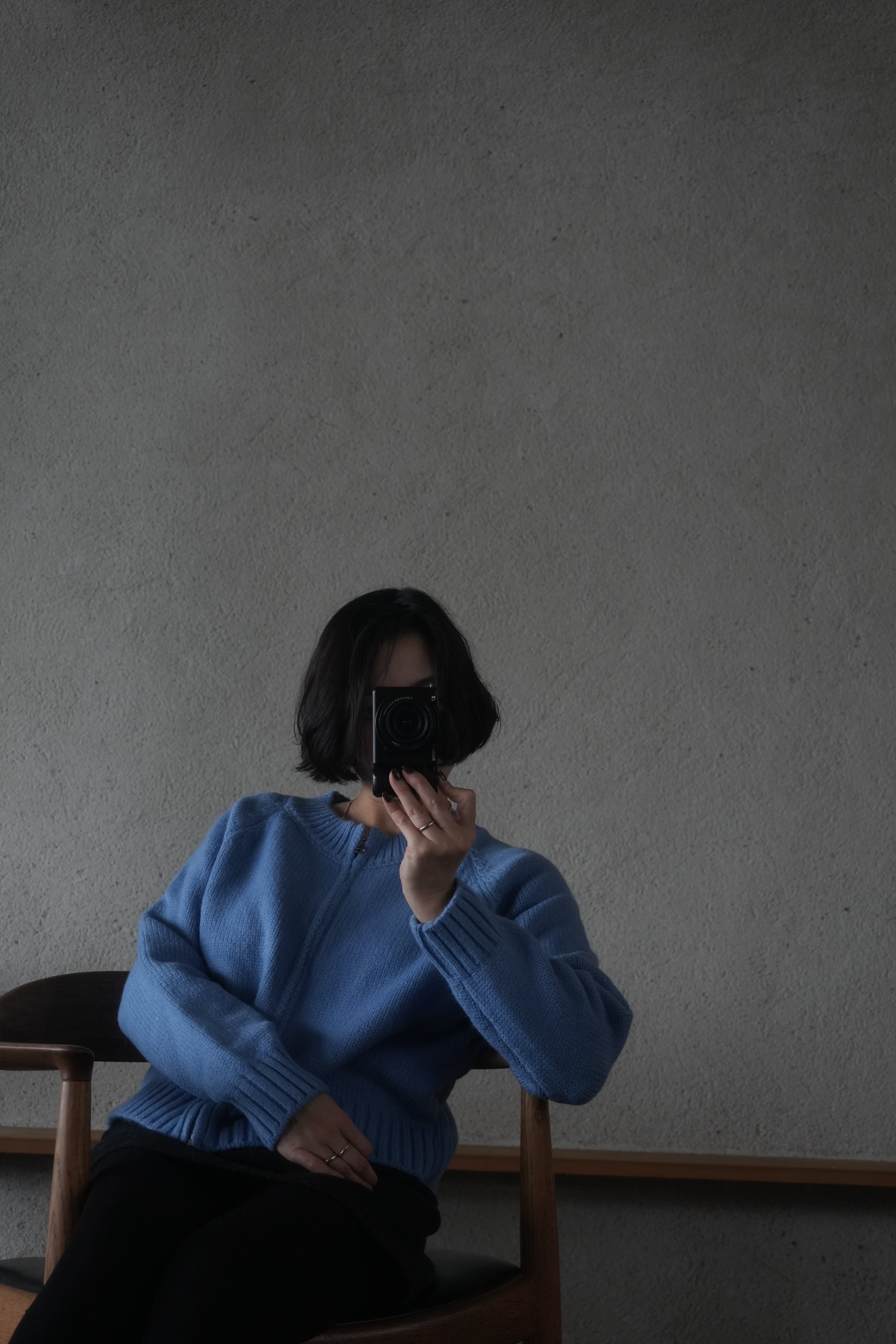Blue zip knit