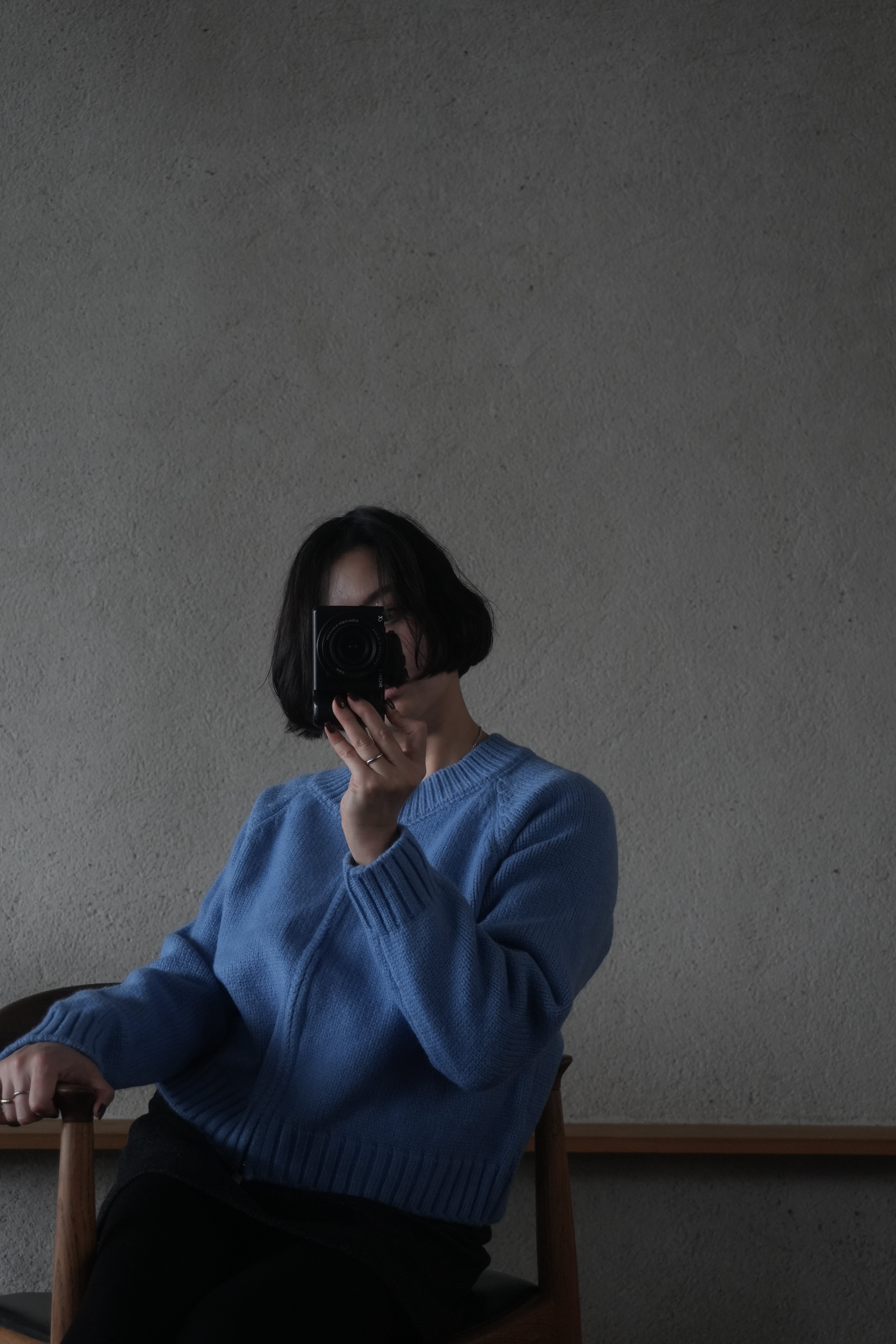 Blue zip knit