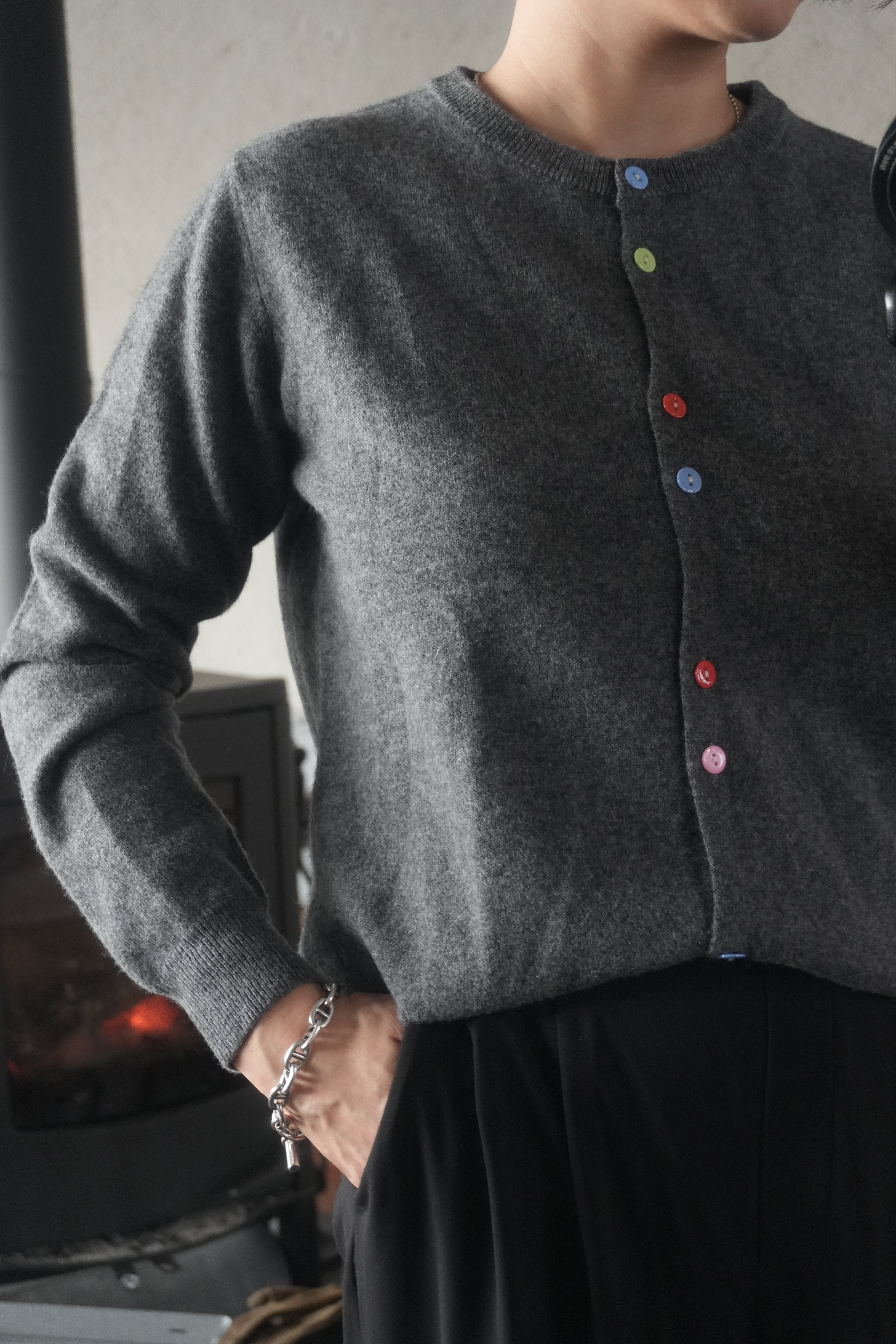 Multi-Color Button Knit Cardigan