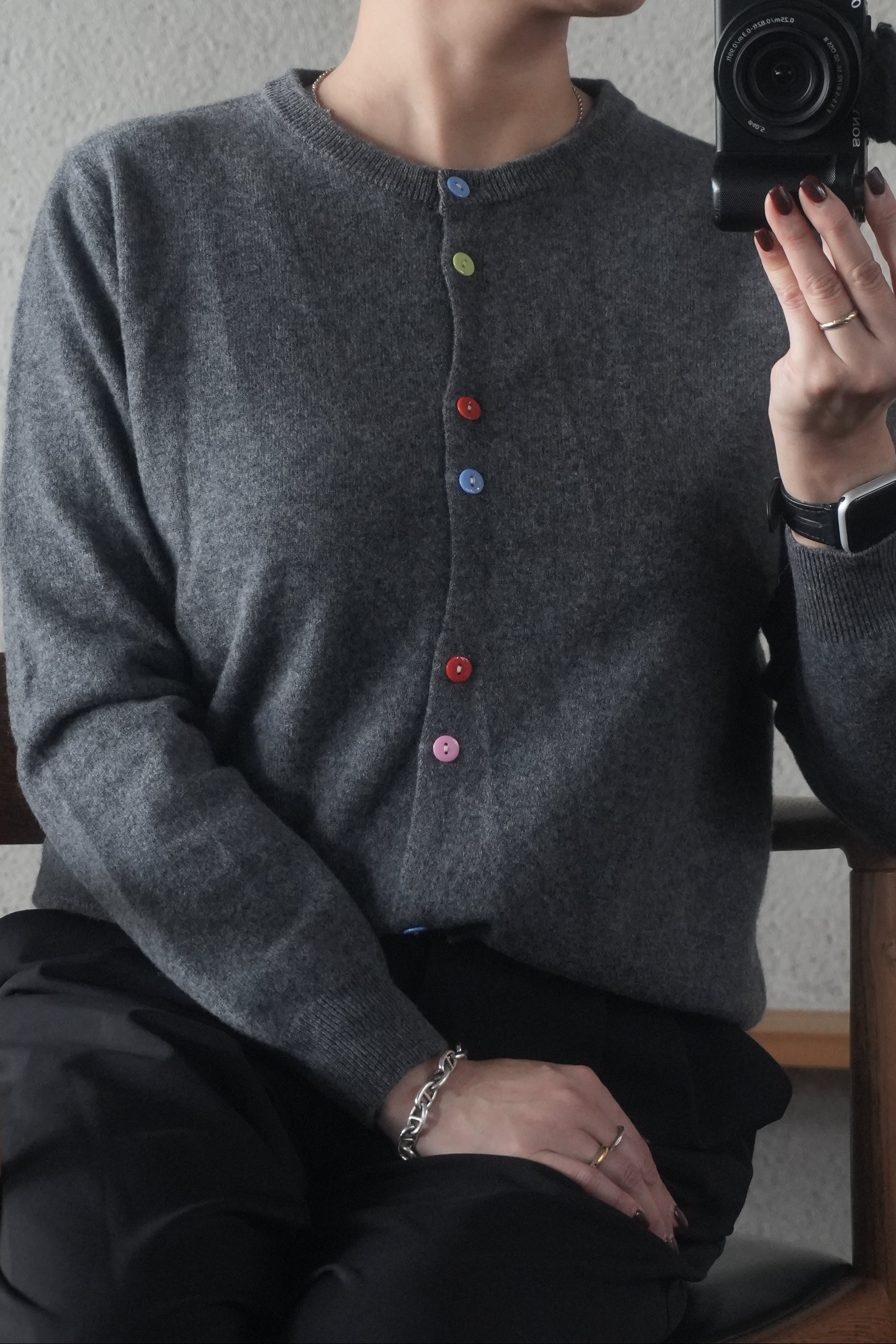 Multi-Color Button Knit Cardigan