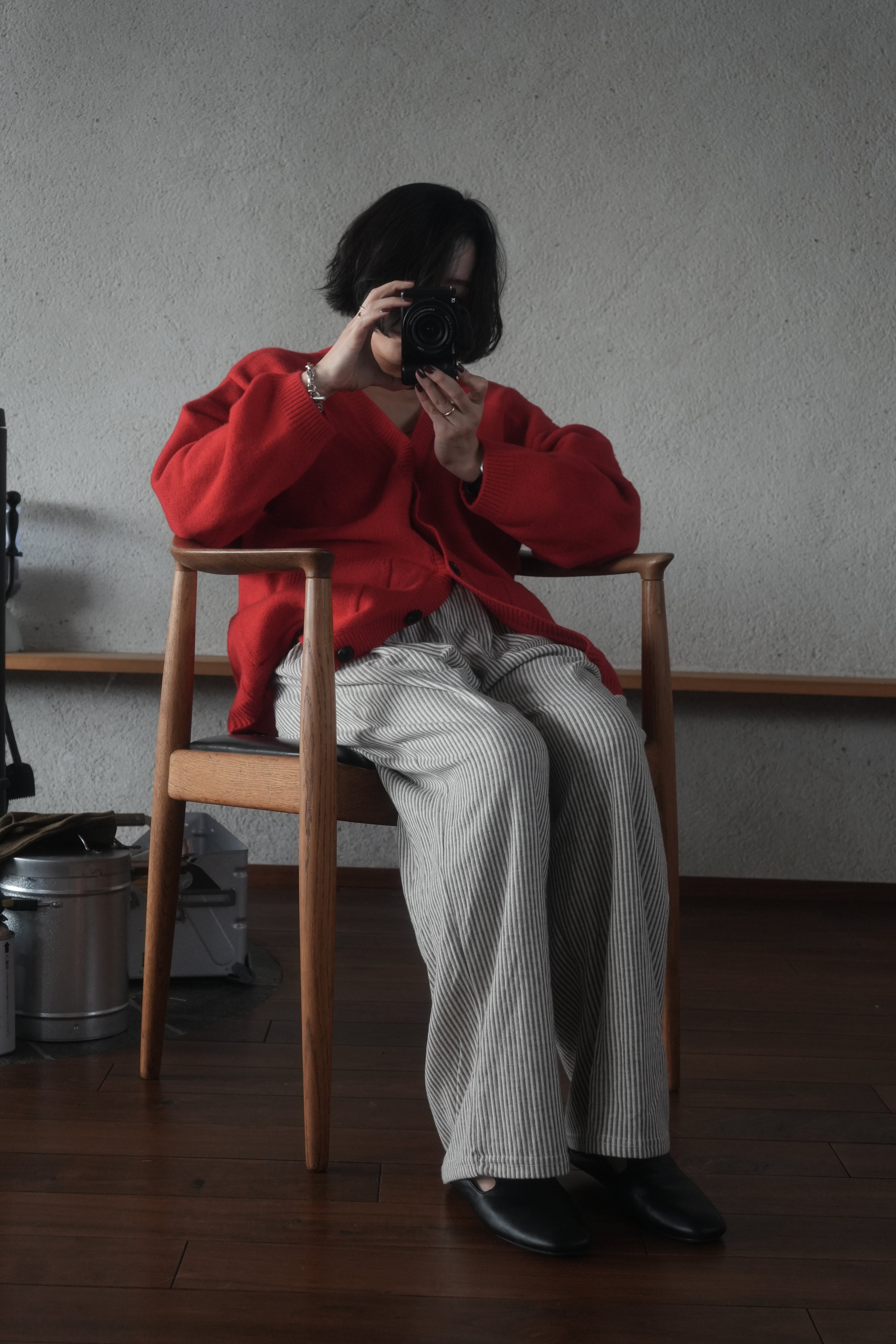 Soft Wool Relax Cardigan – Red