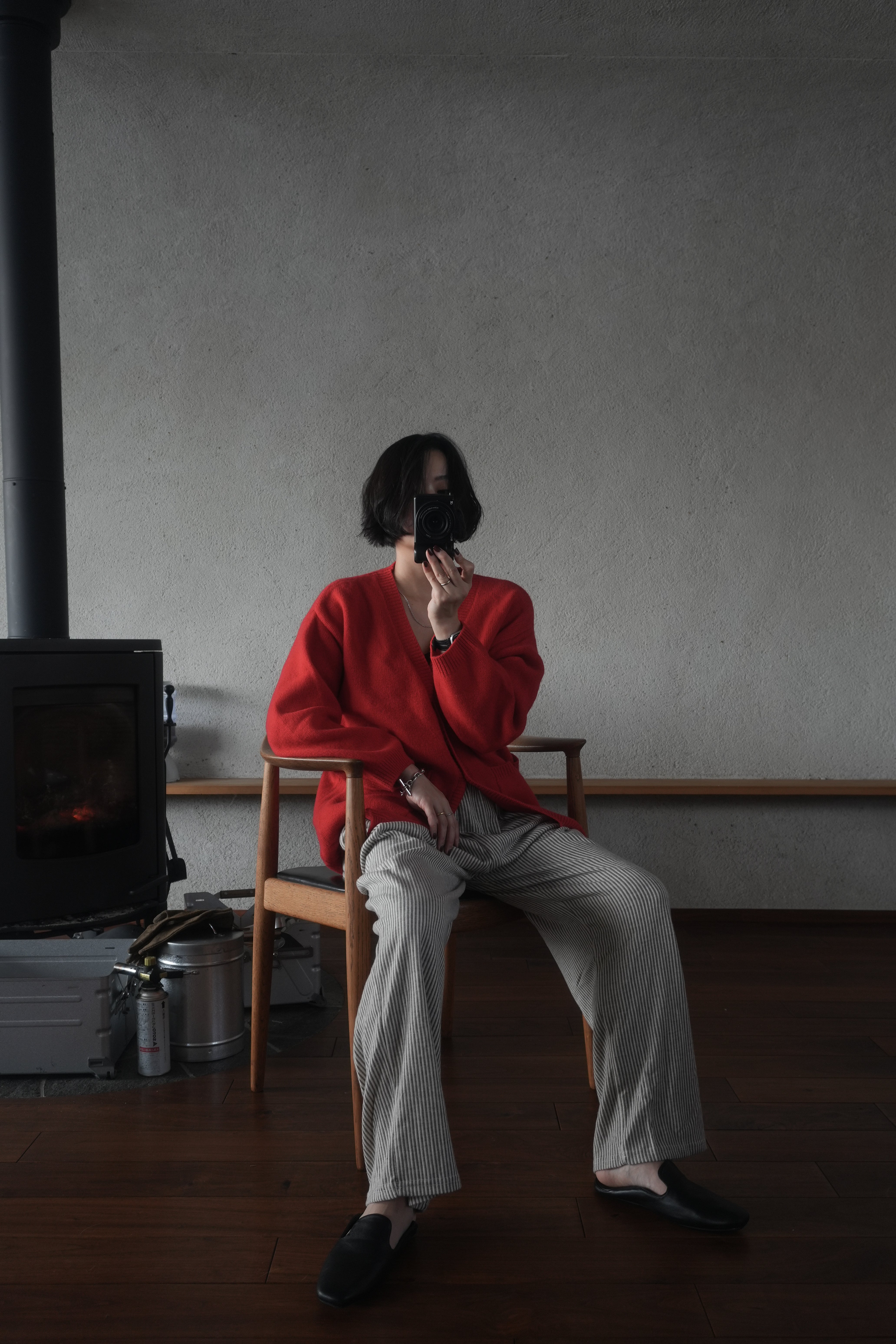 Soft Wool Relax Cardigan – Red
