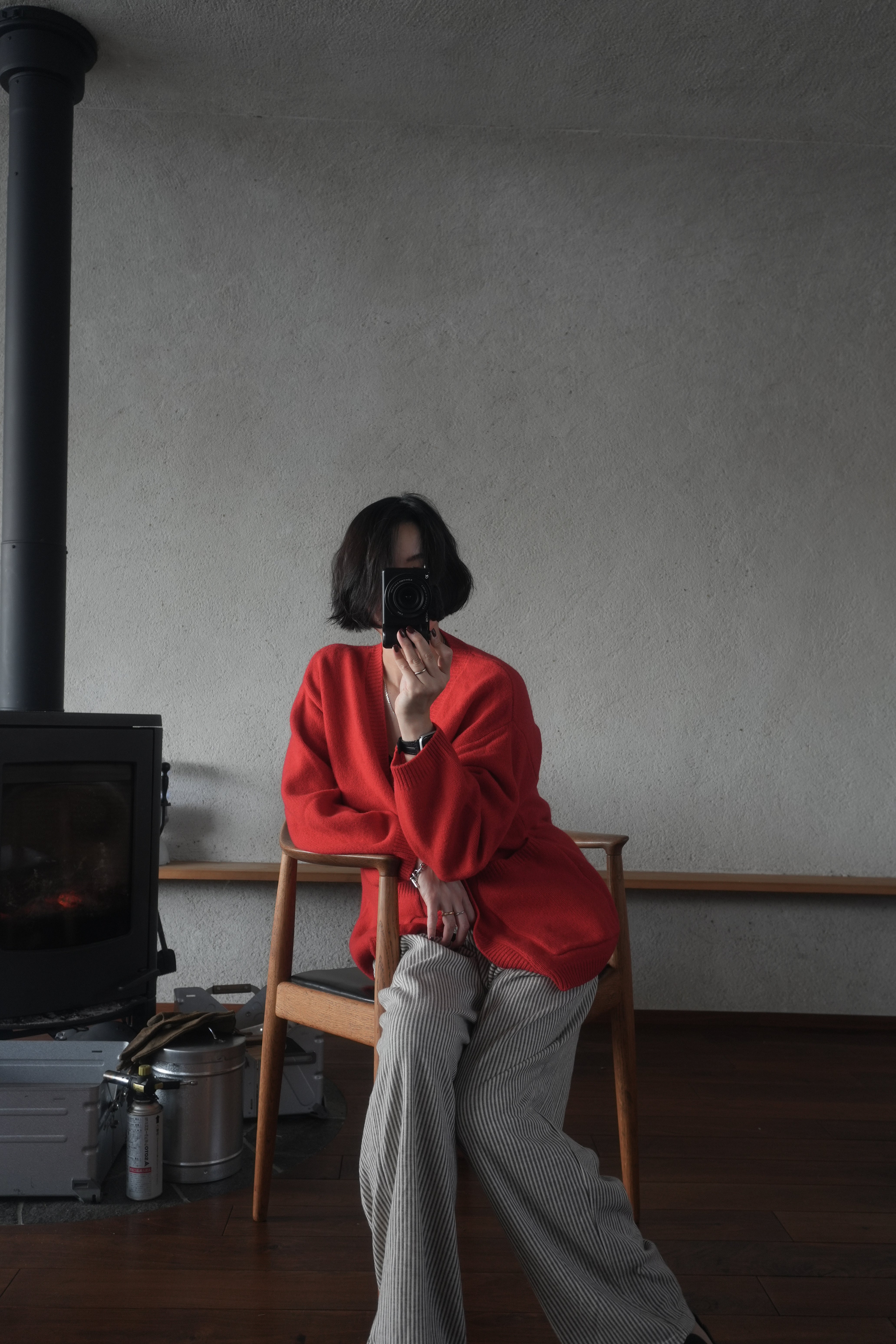 Soft Wool Relax Cardigan – Red