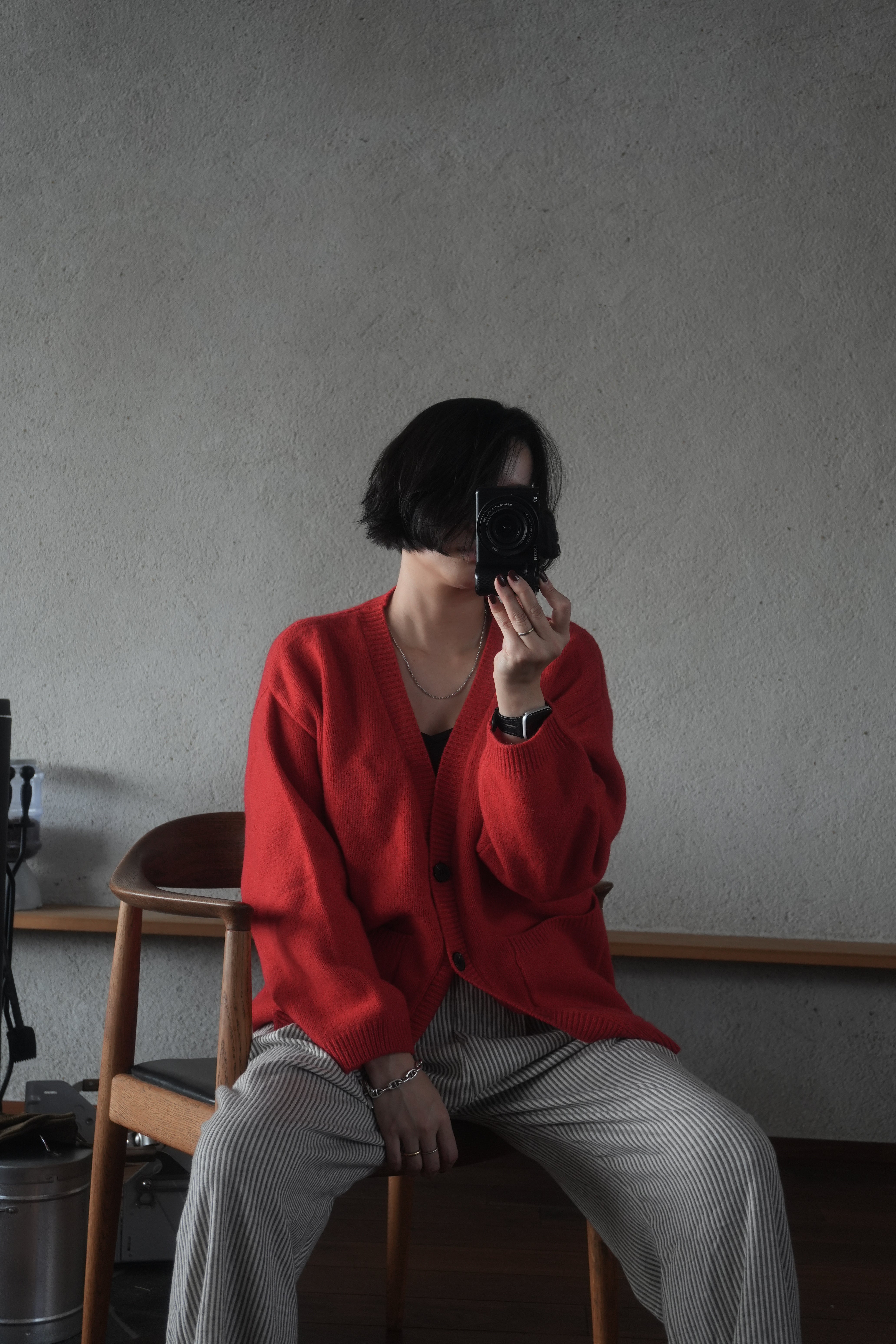 Soft Wool Relax Cardigan – Red