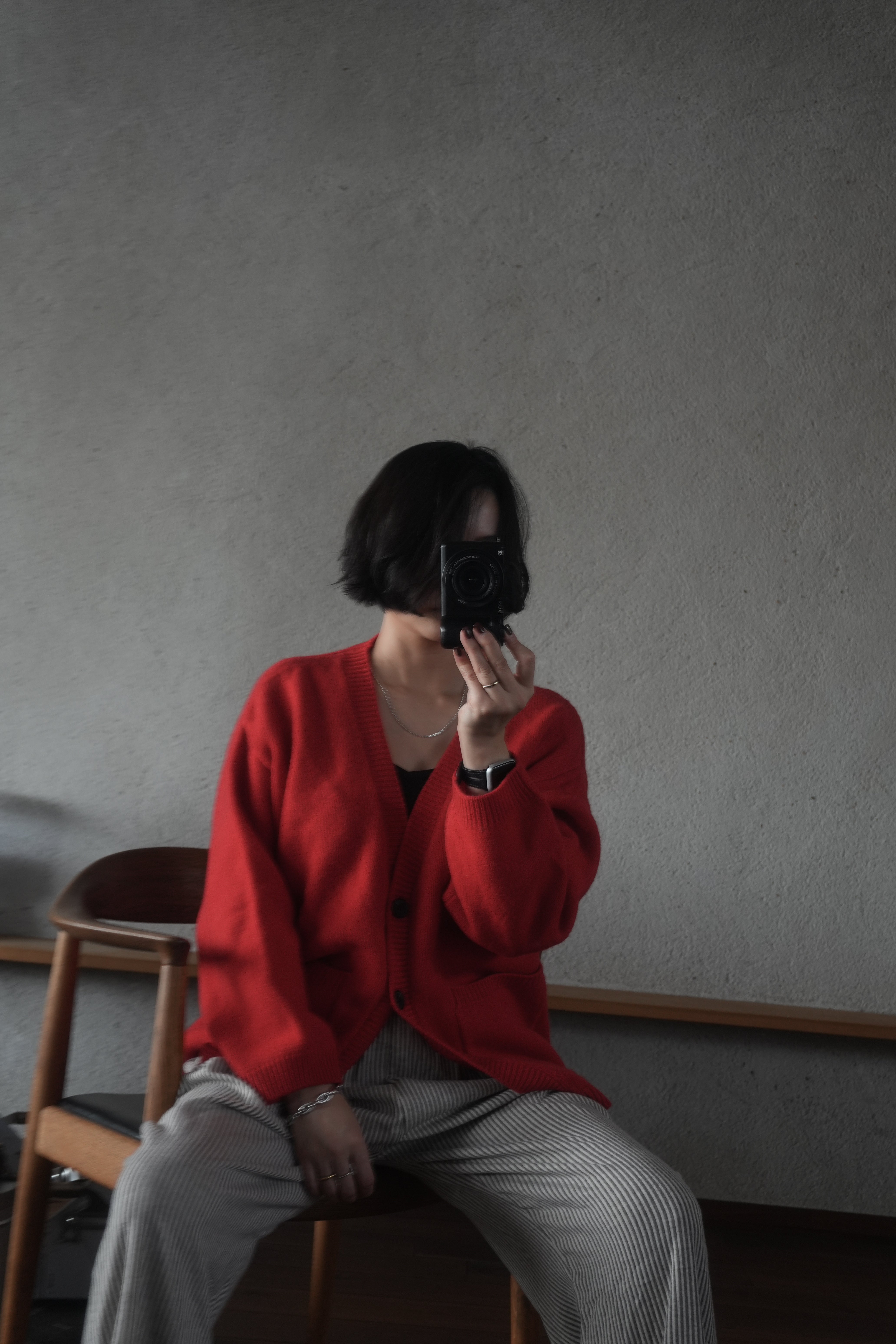 Soft Wool Relax Cardigan – Red