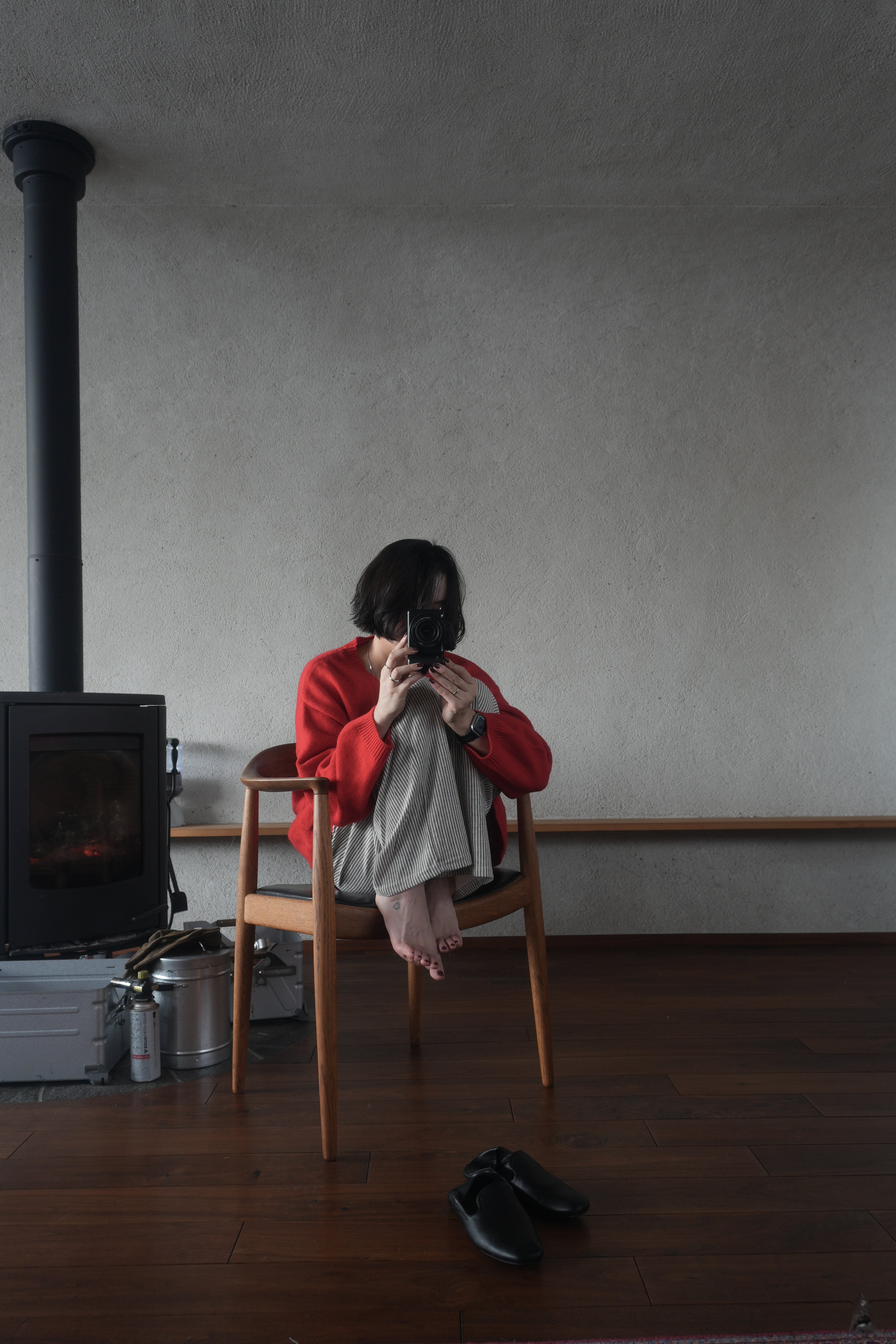 Soft Wool Relax Cardigan – Red