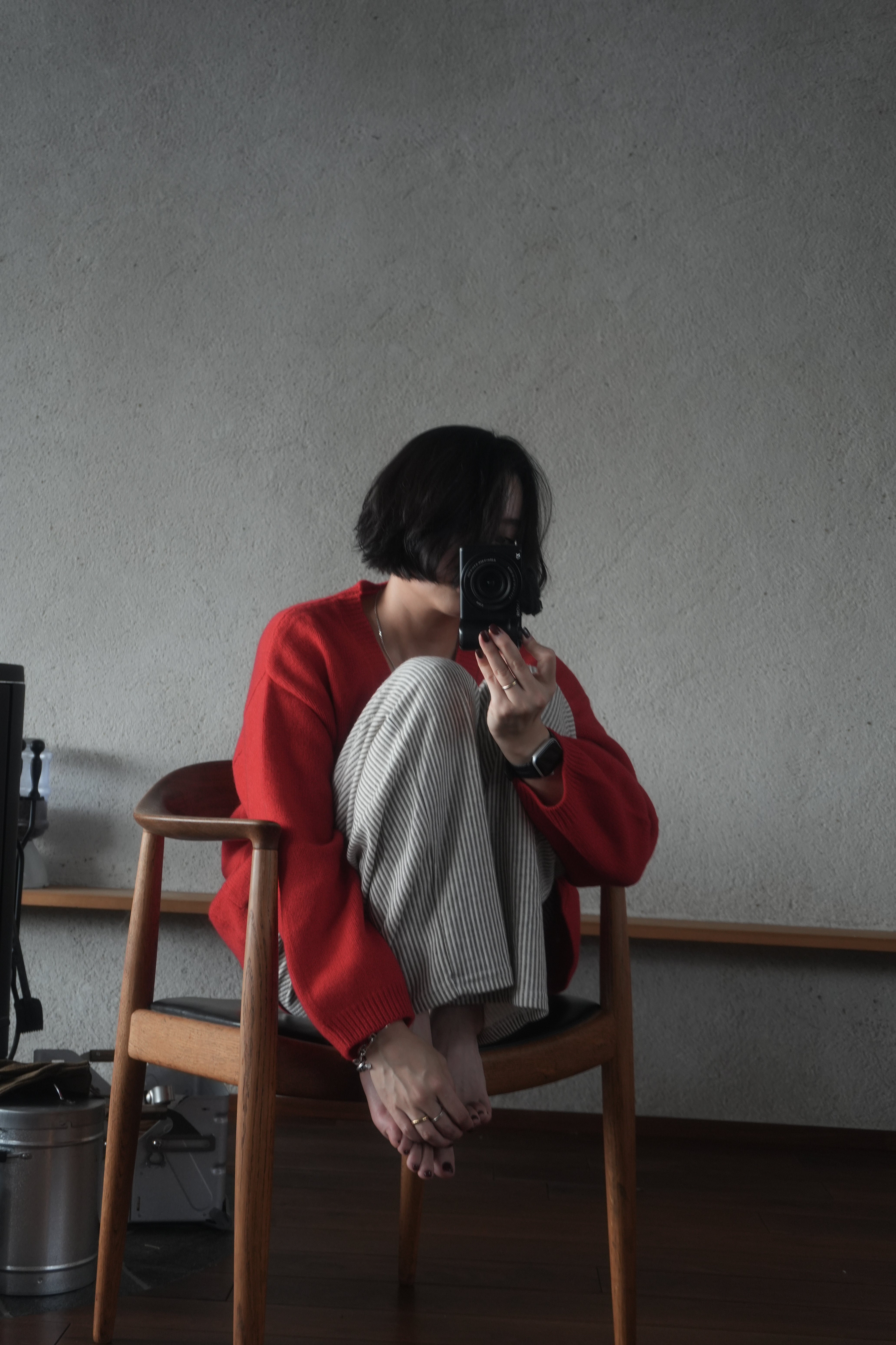 Soft Wool Relax Cardigan – Red