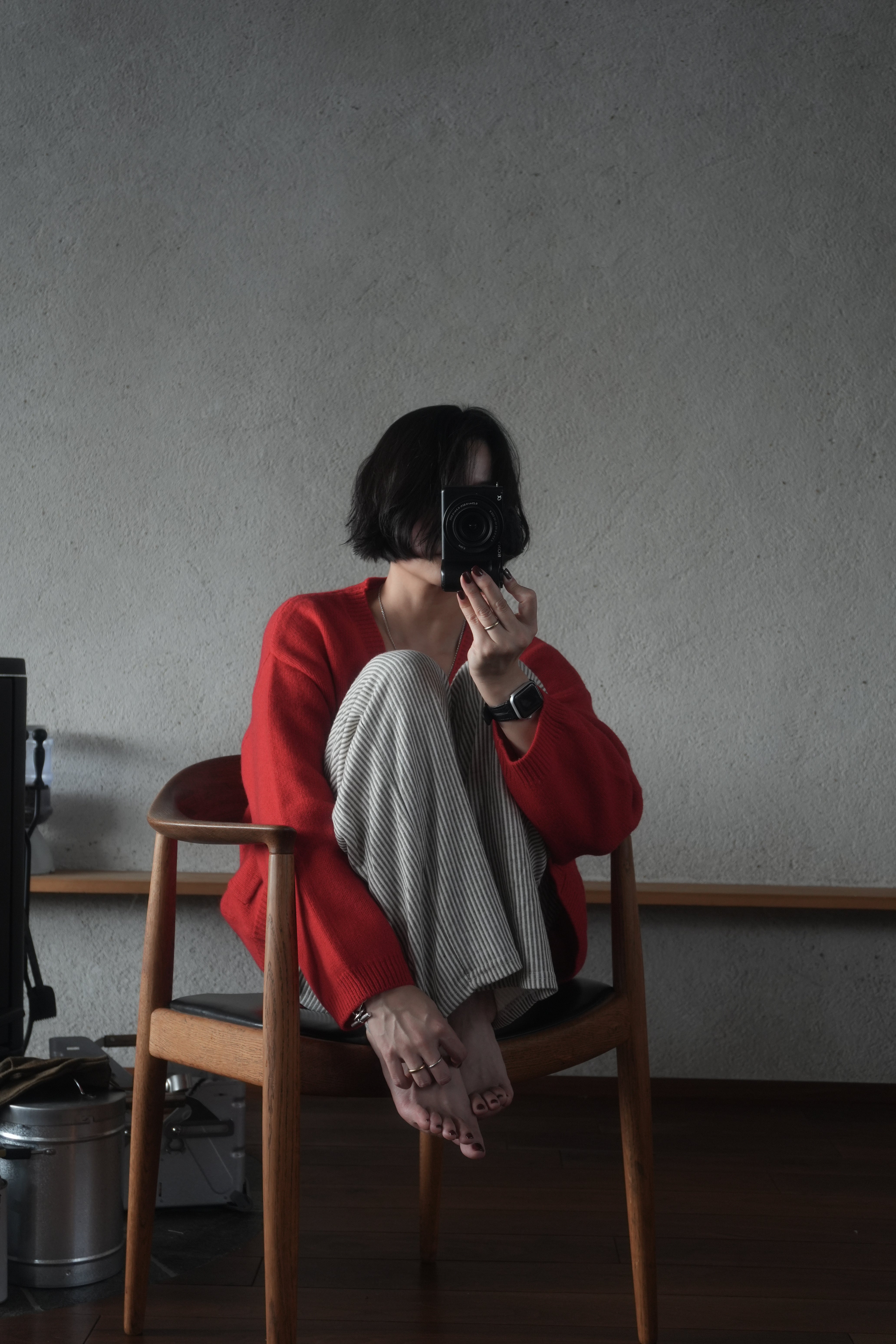 Soft Wool Relax Cardigan – Red
