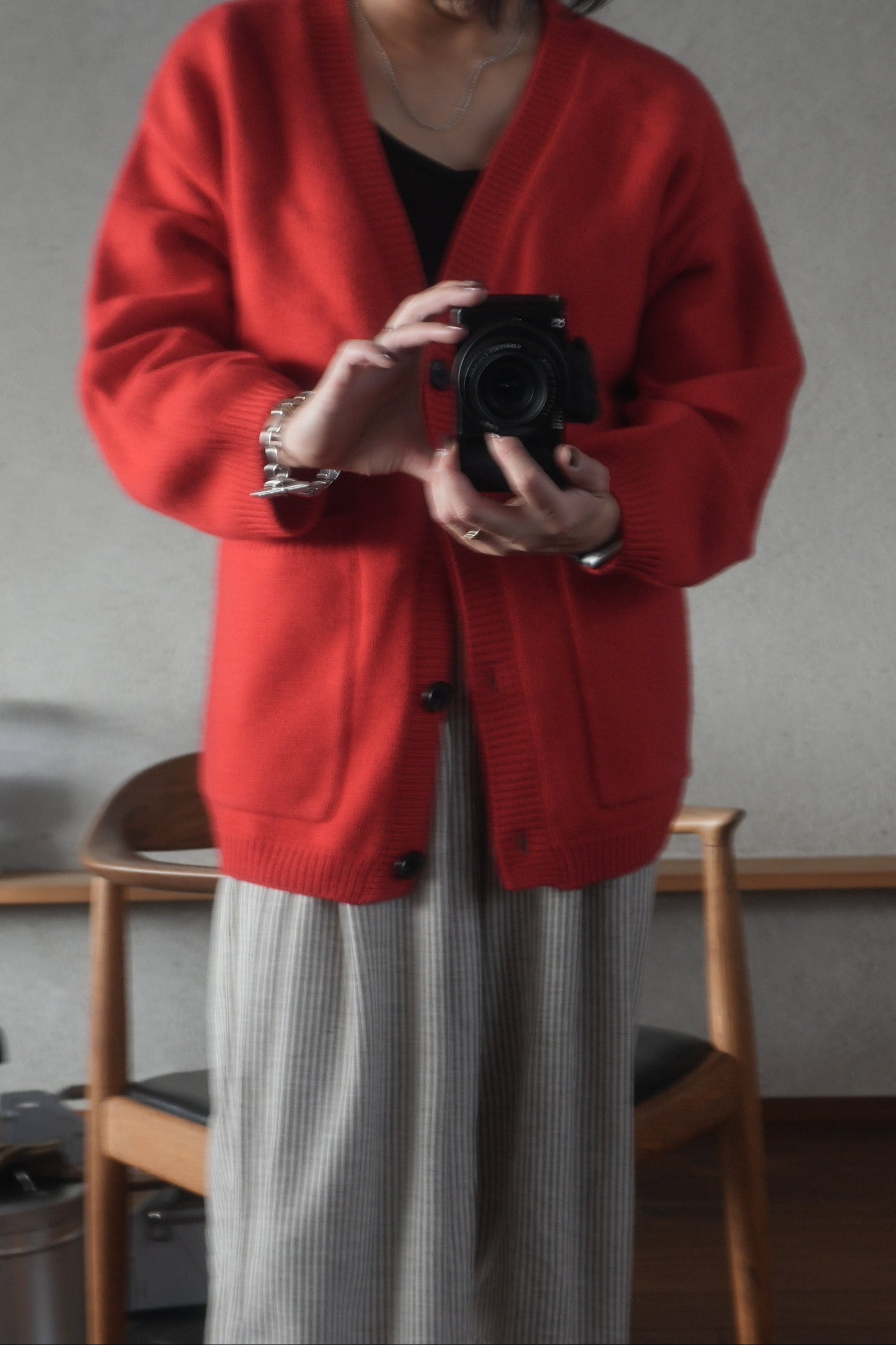 Soft Wool Relax Cardigan – Red