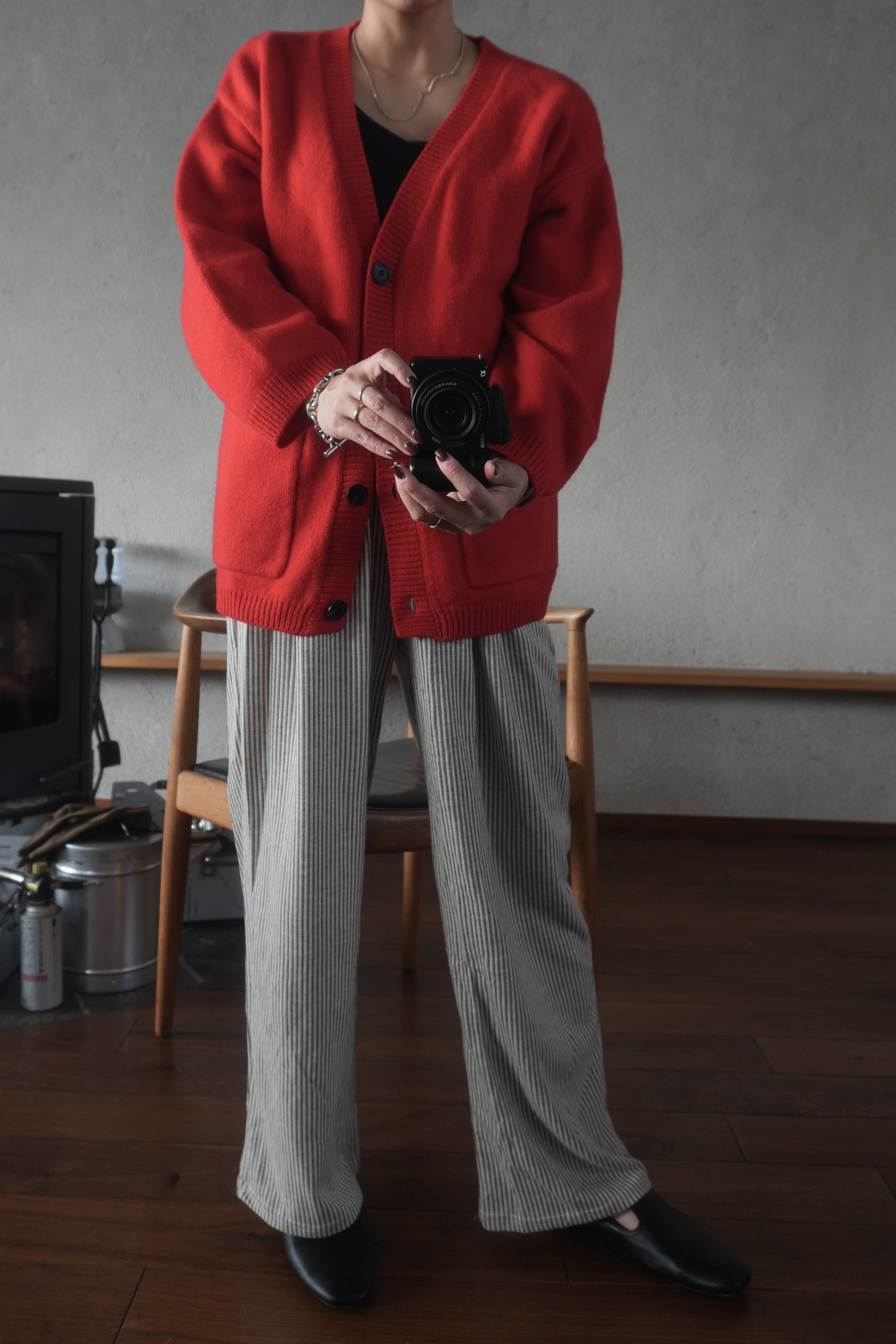 Soft Wool Relax Cardigan – Red