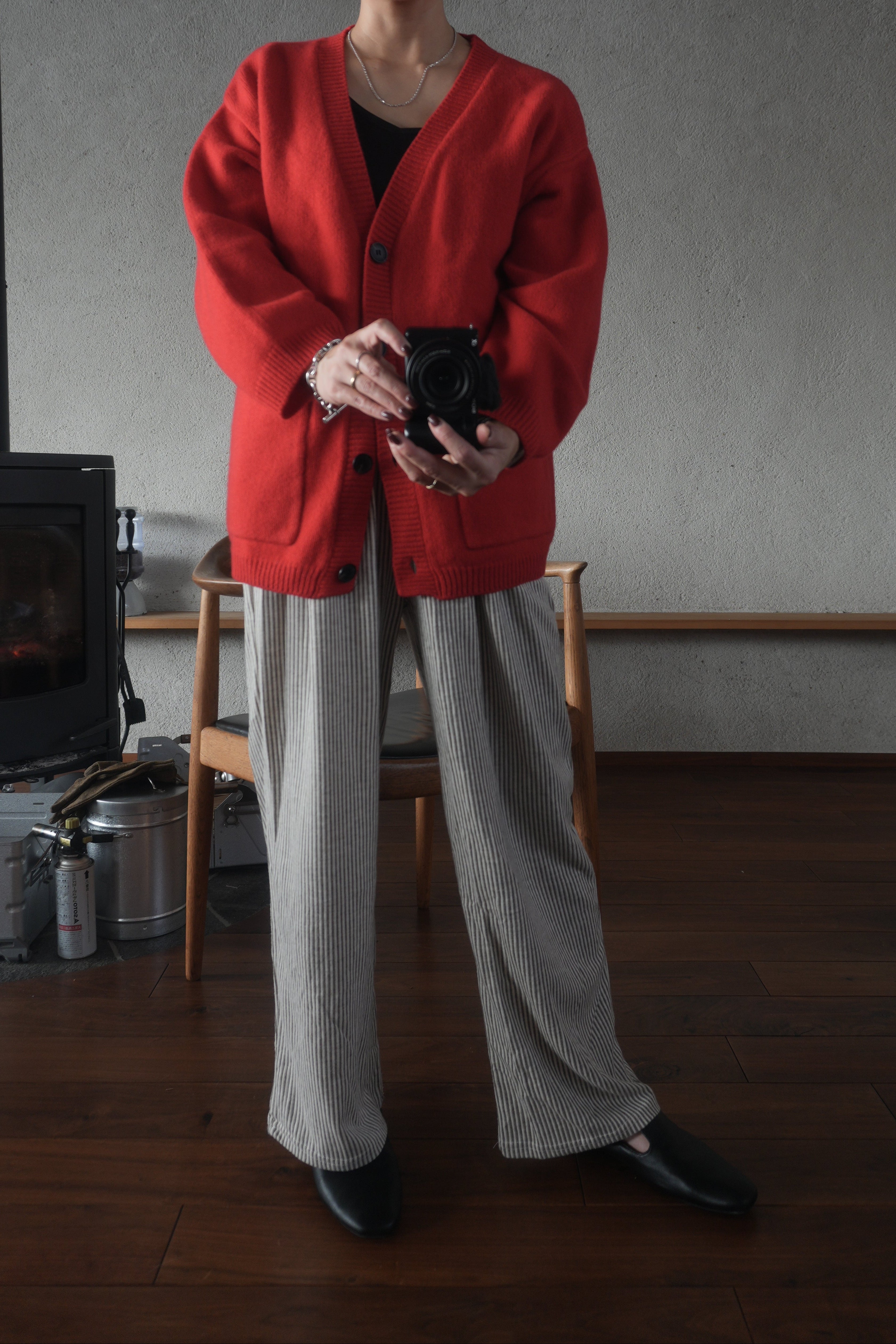 Soft Wool Relax Cardigan – Red