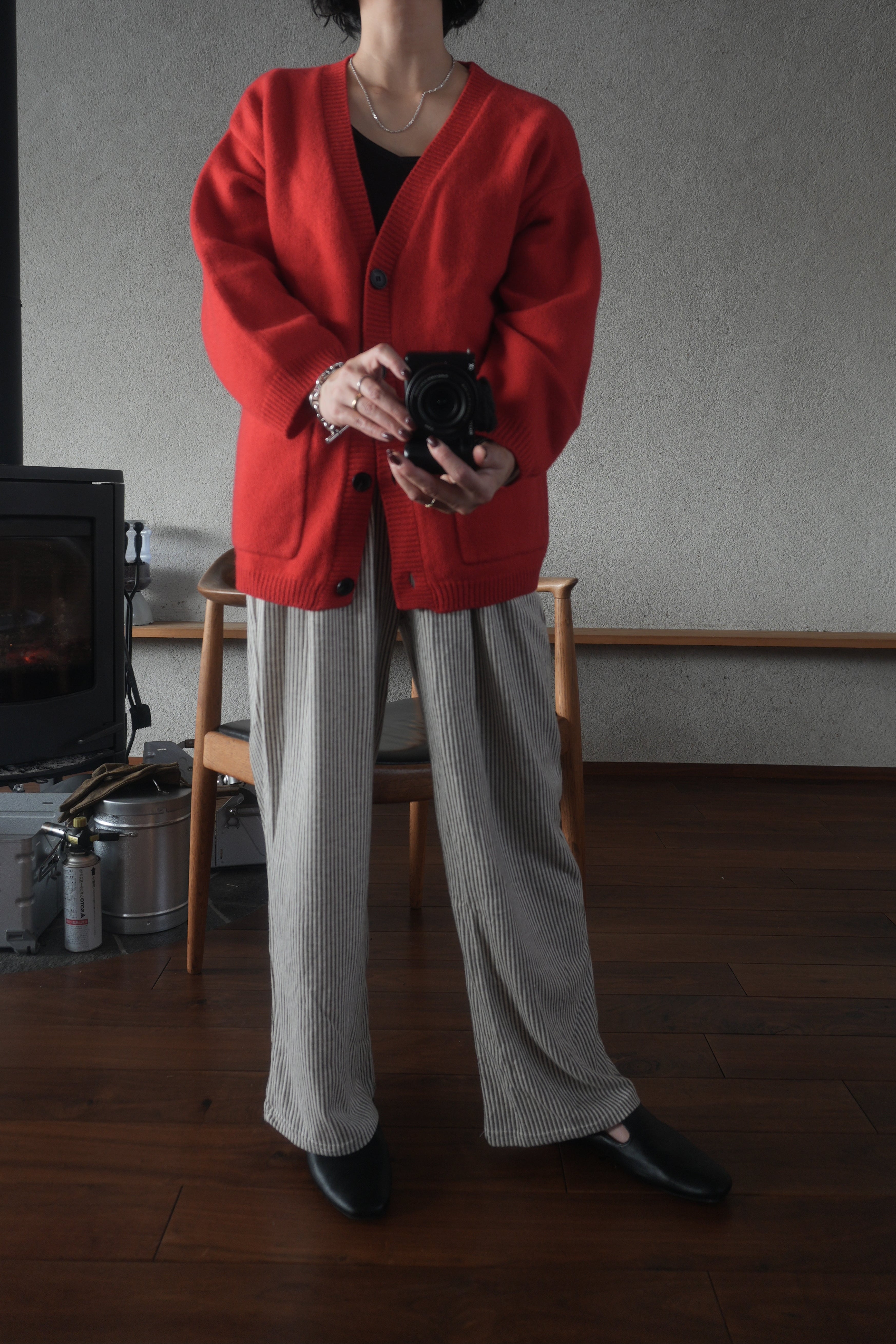 Soft Wool Relax Cardigan – Red