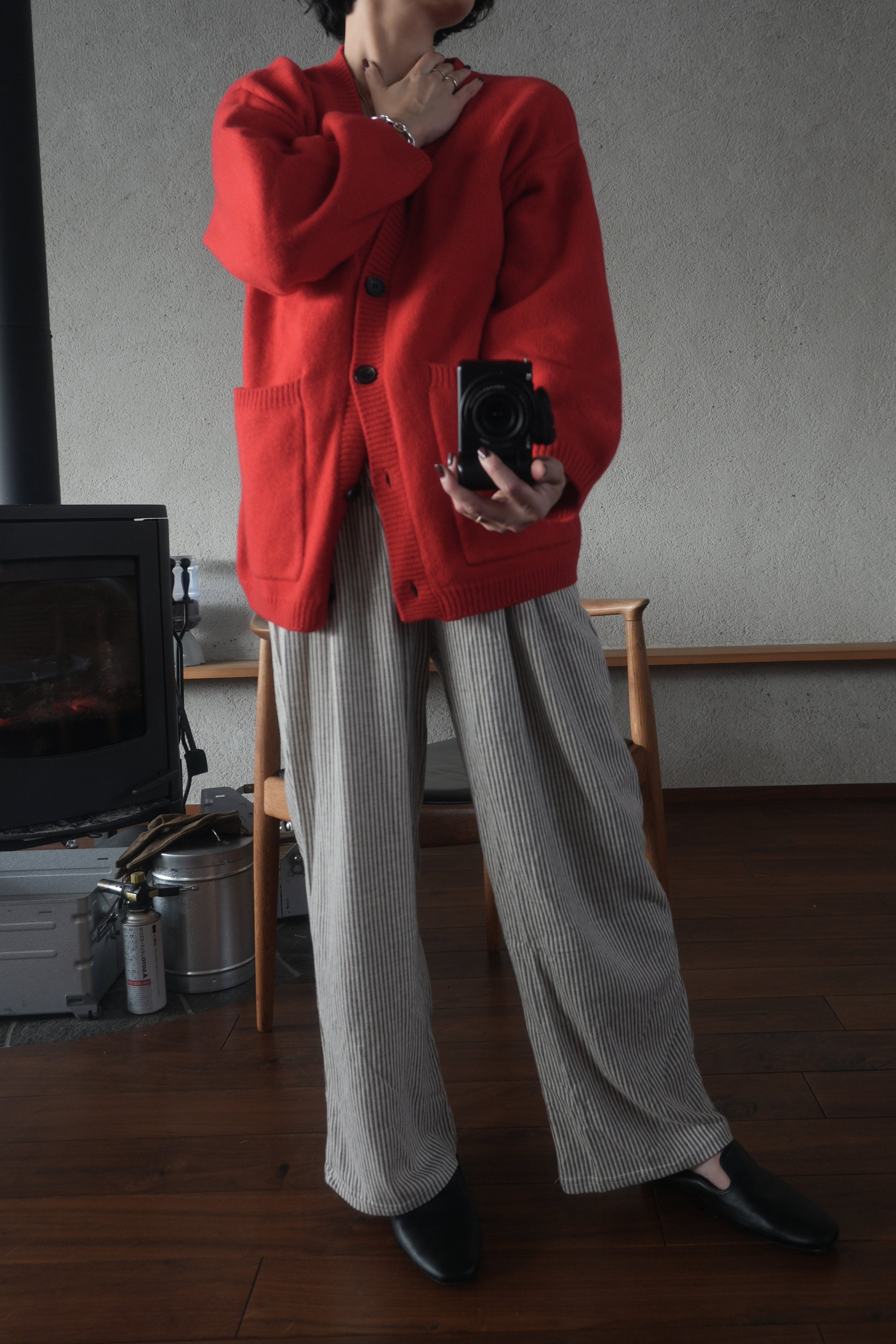 Soft Wool Relax Cardigan – Red