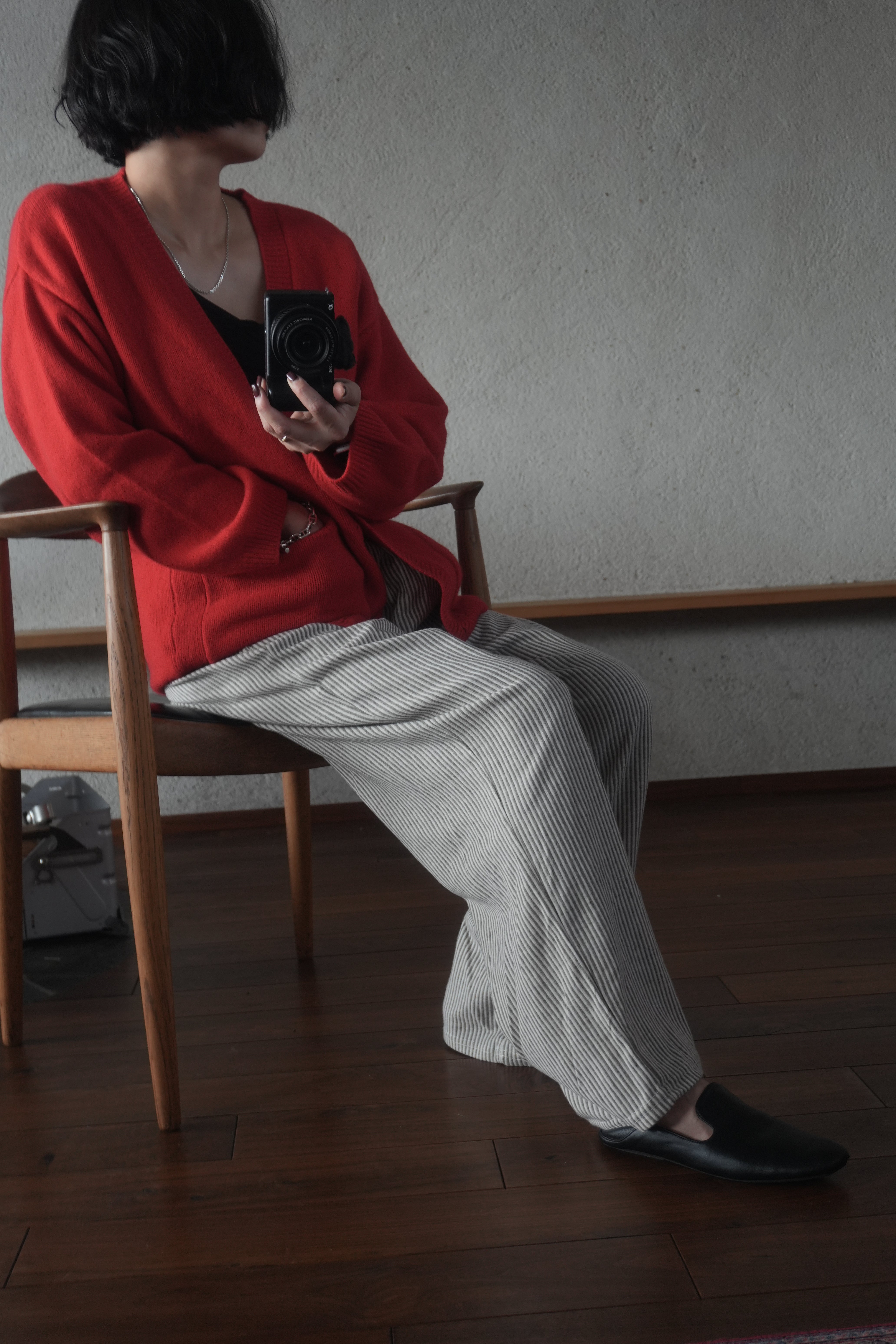 Soft Wool Relax Cardigan – Red