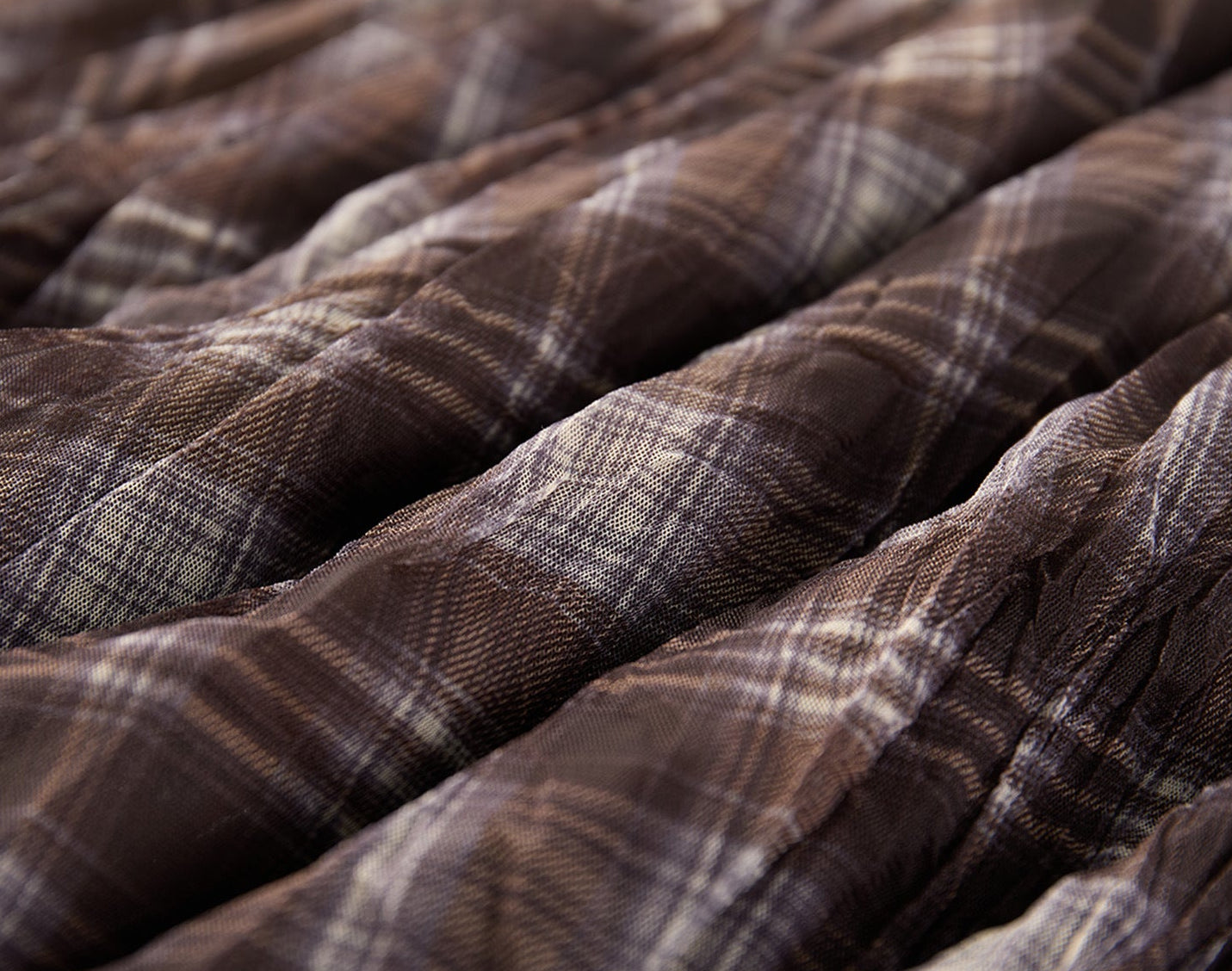 Sheer Check Long Skirt