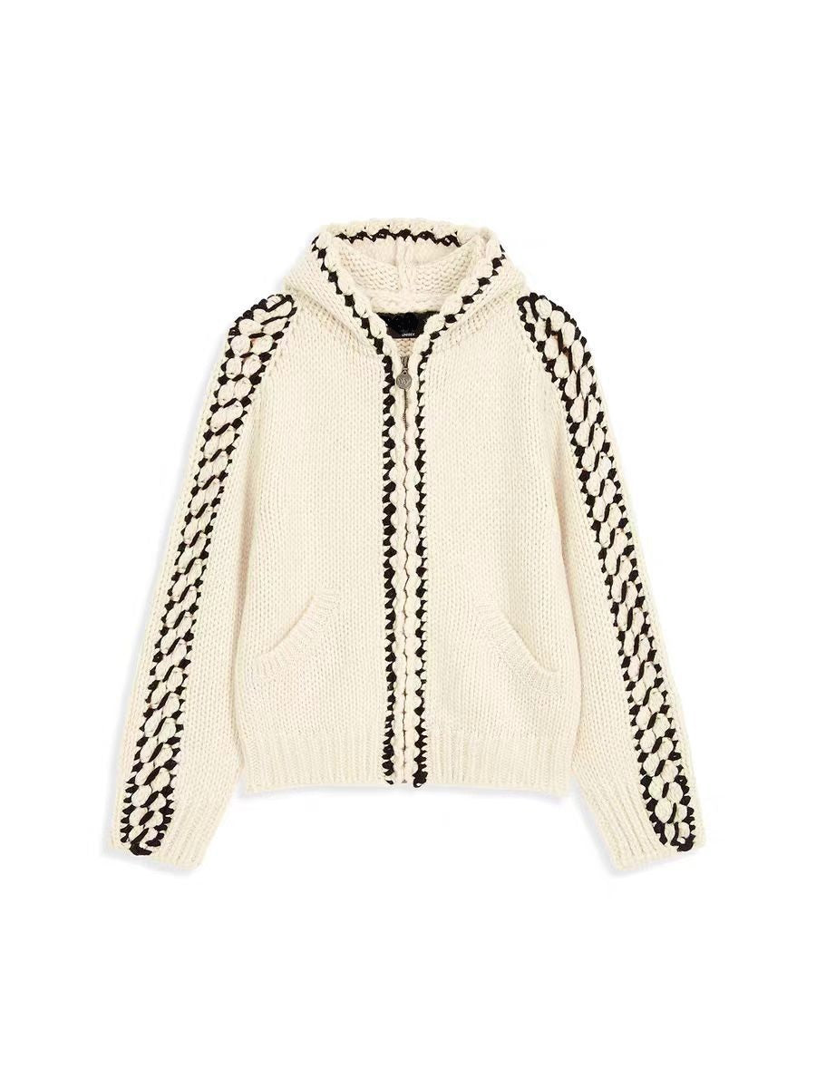 Cozy stich hood knit
