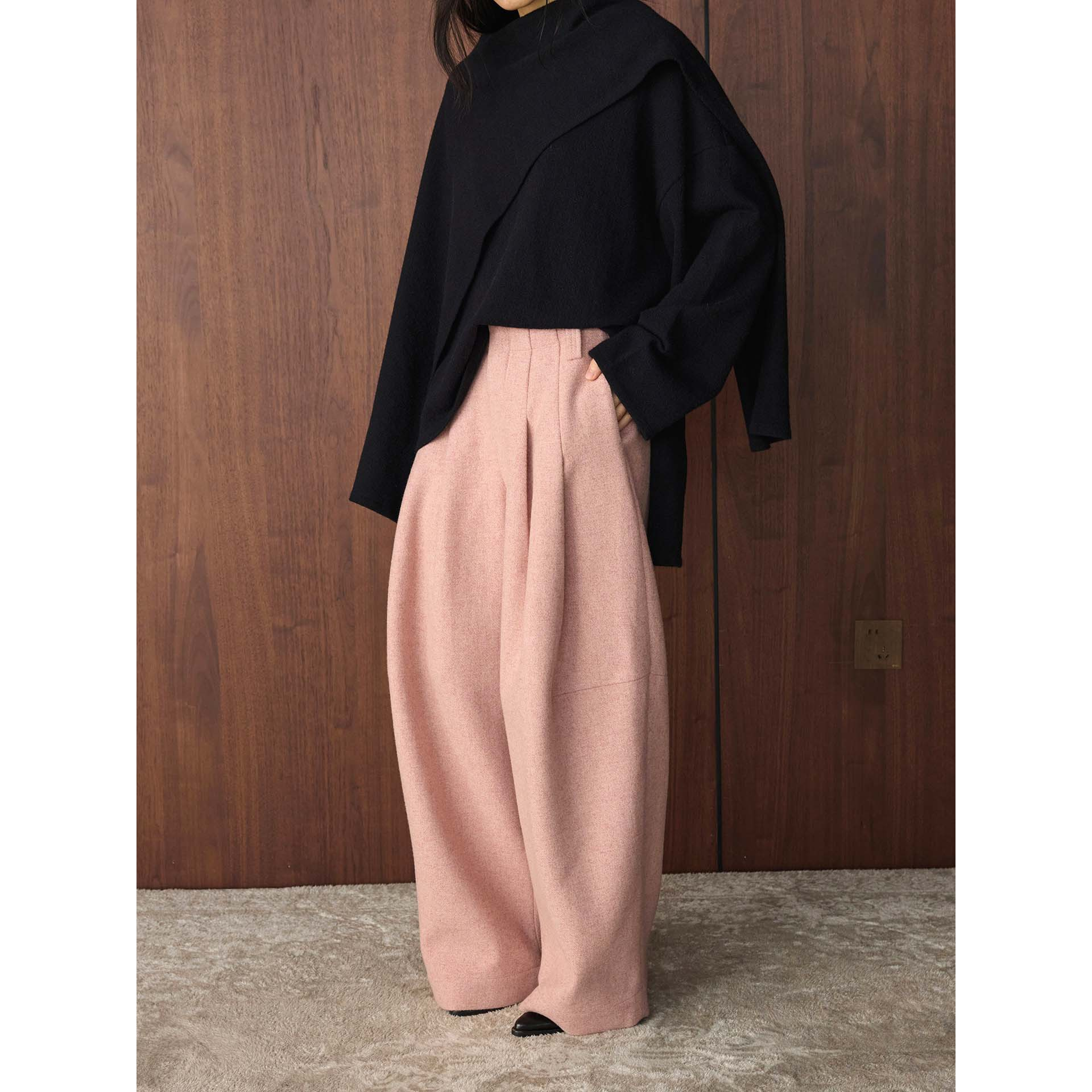 Architectural Wool Wide Pants