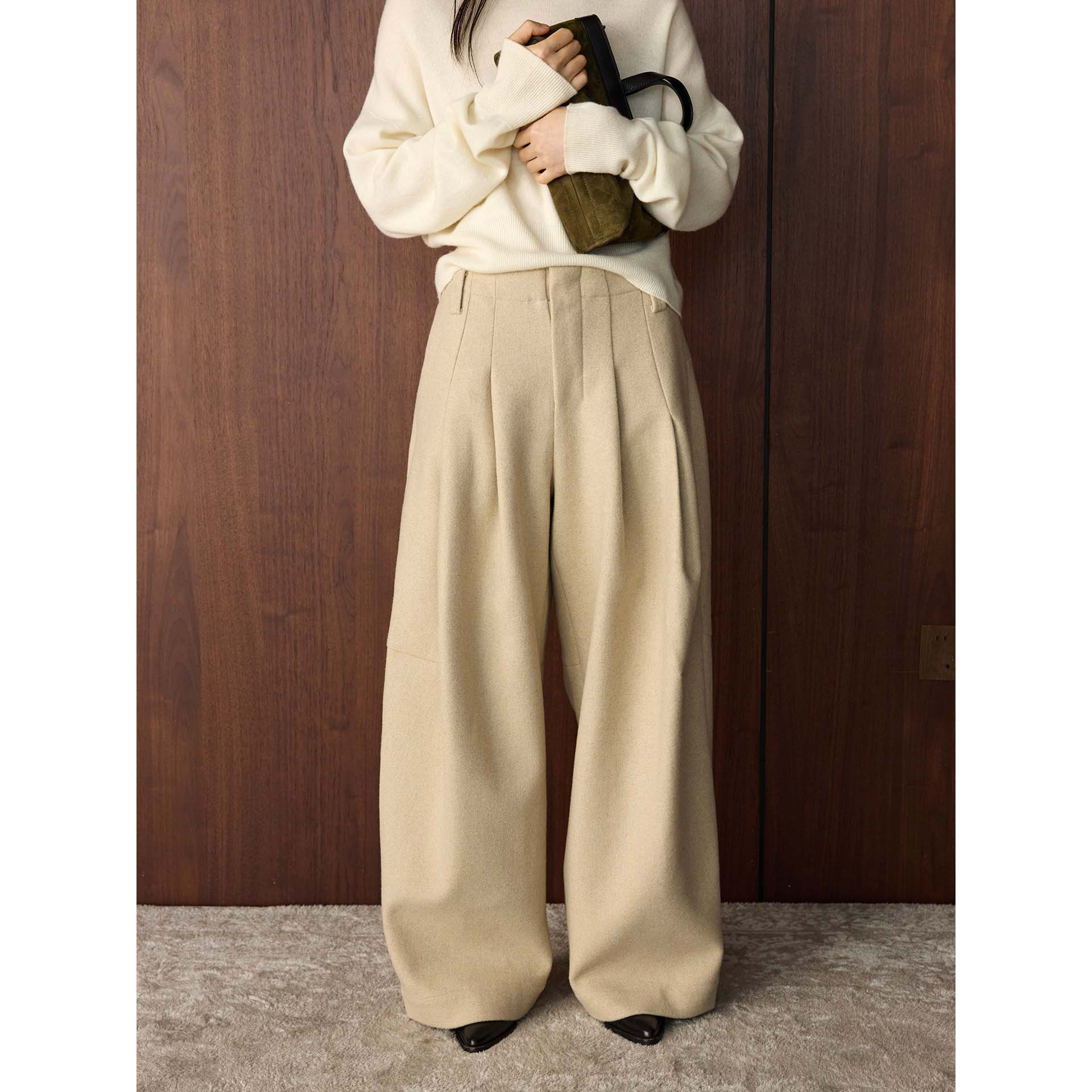 Architectural Wool Wide Pants