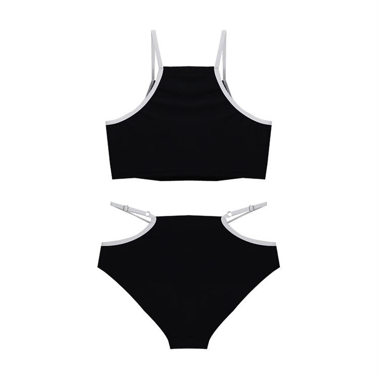 Cutout Contrast Bikini Set