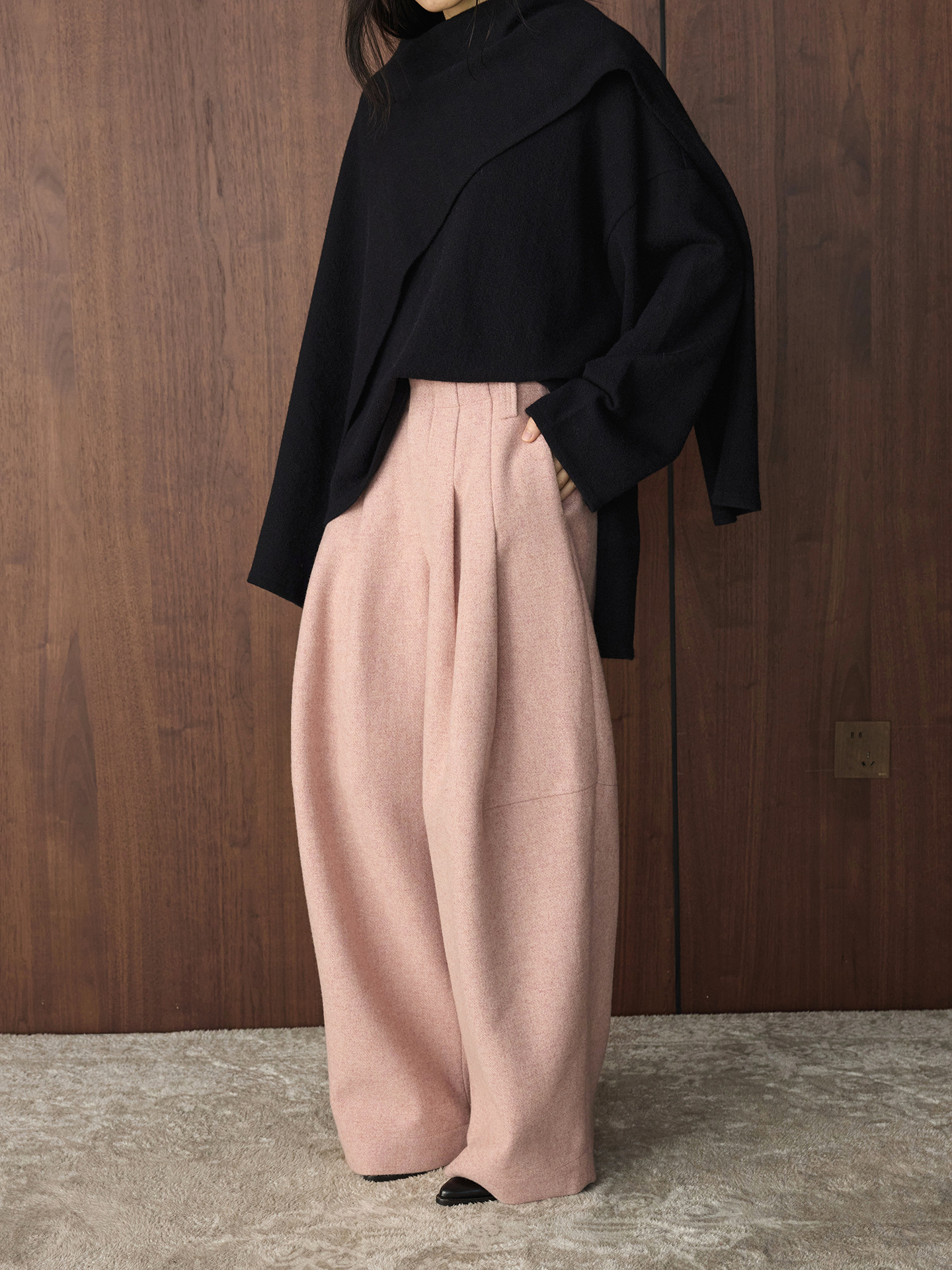 Architectural Wool Wide Pants