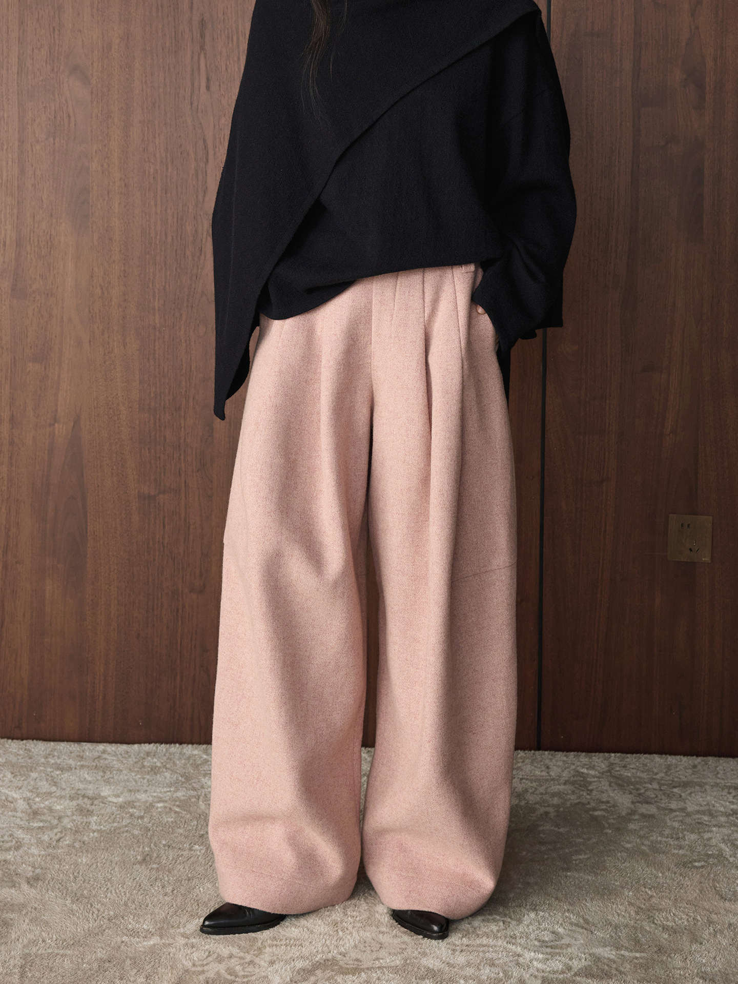 Architectural Wool Wide Pants